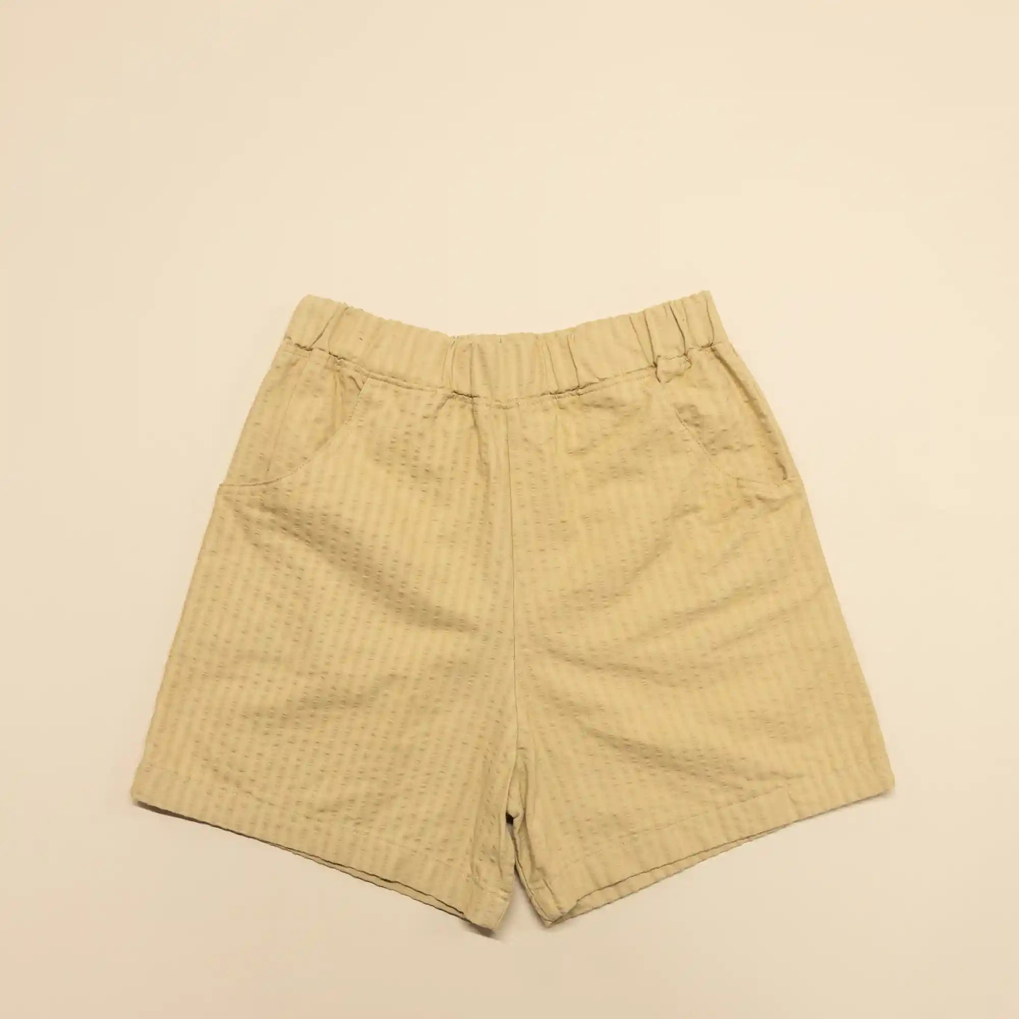 CUB Alia Shorts, light beige seersucker