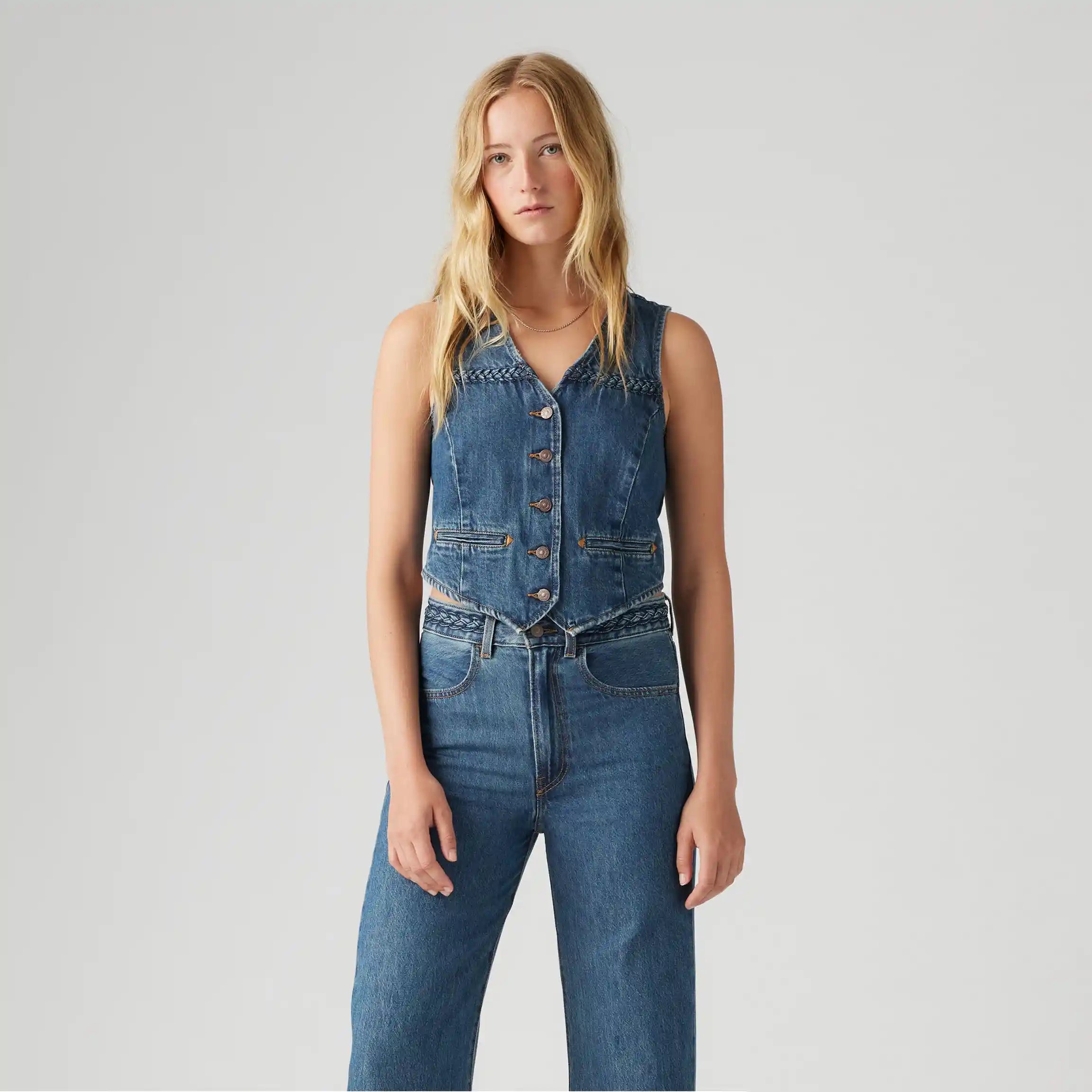 Levi's Womens Braided Vest, big yikes