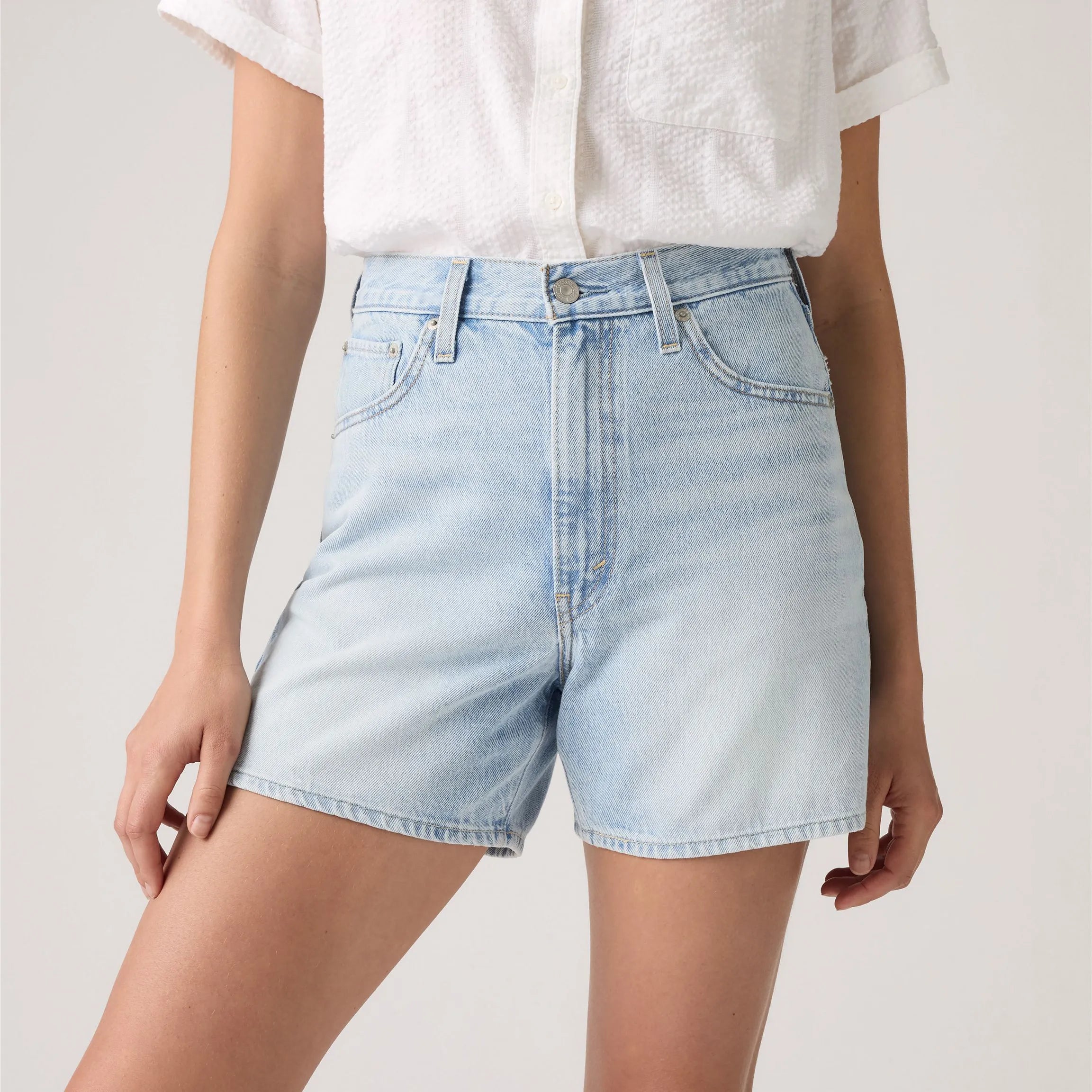 Levi's Womens Cinch Mid-Thigh Short, abraided art short — available at Norwood