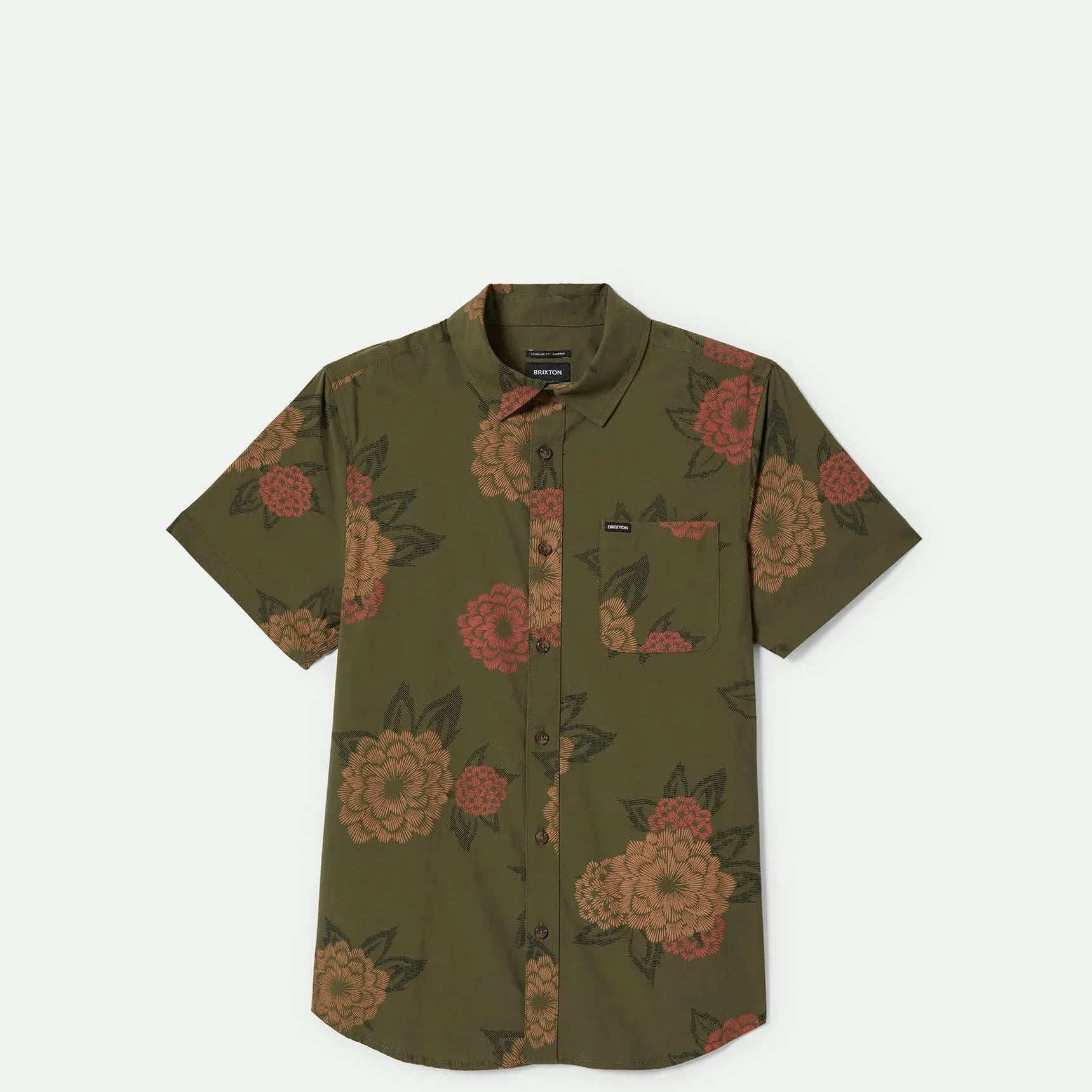 Brixton Charter Print Shortsleeve Woven, ivy green/painterly floral