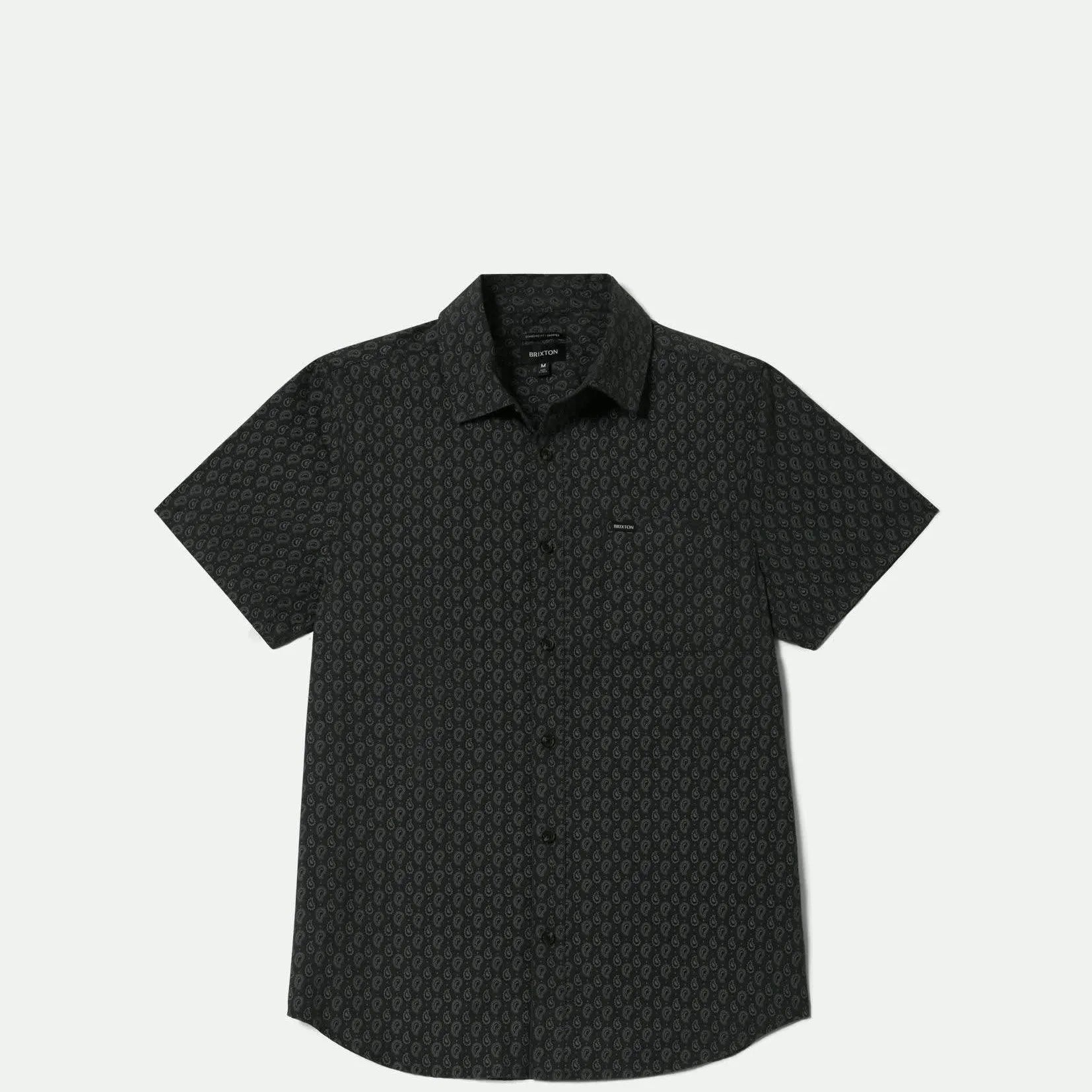 Brixton Charter Print Shortsleeve Woven, washed black/paisley