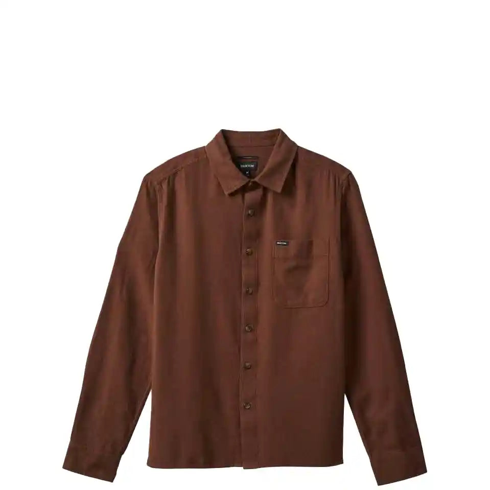 Brixton Hasting Light Weight Flannel, pinecone brown
