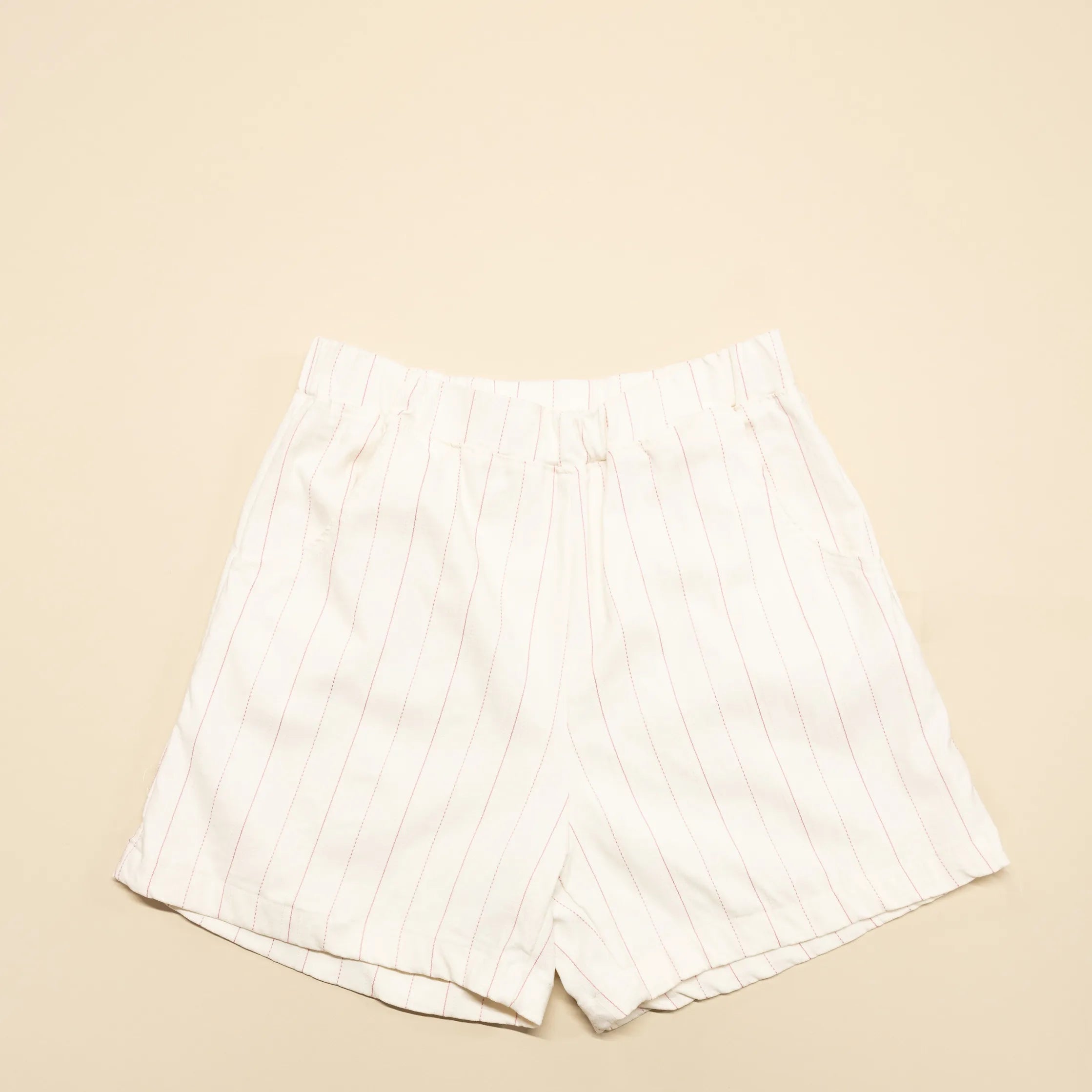 CUB Alia Shorts, white & pink stripe