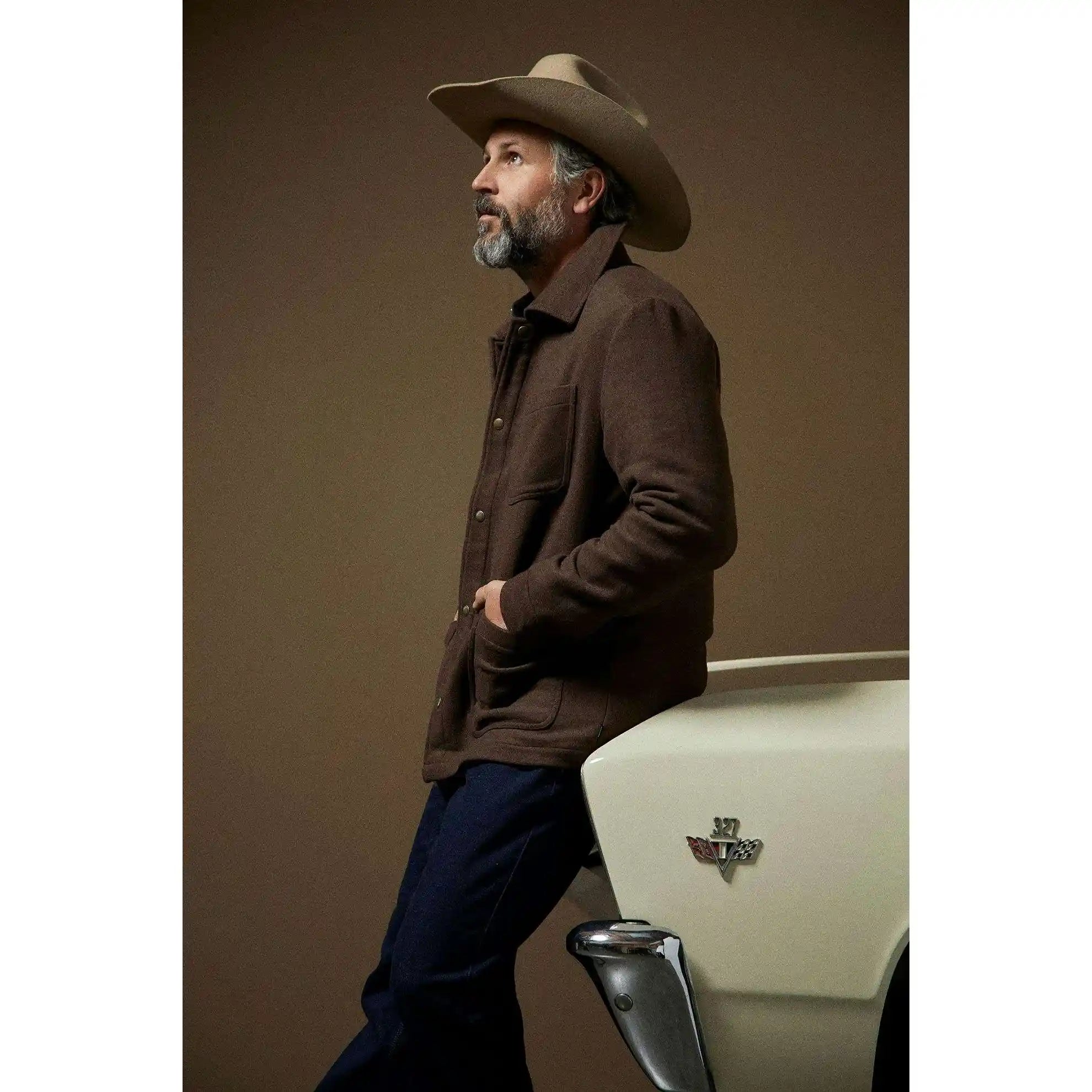 Brixton Shop Chore Coat, heather pinecone brown — available at Norwood