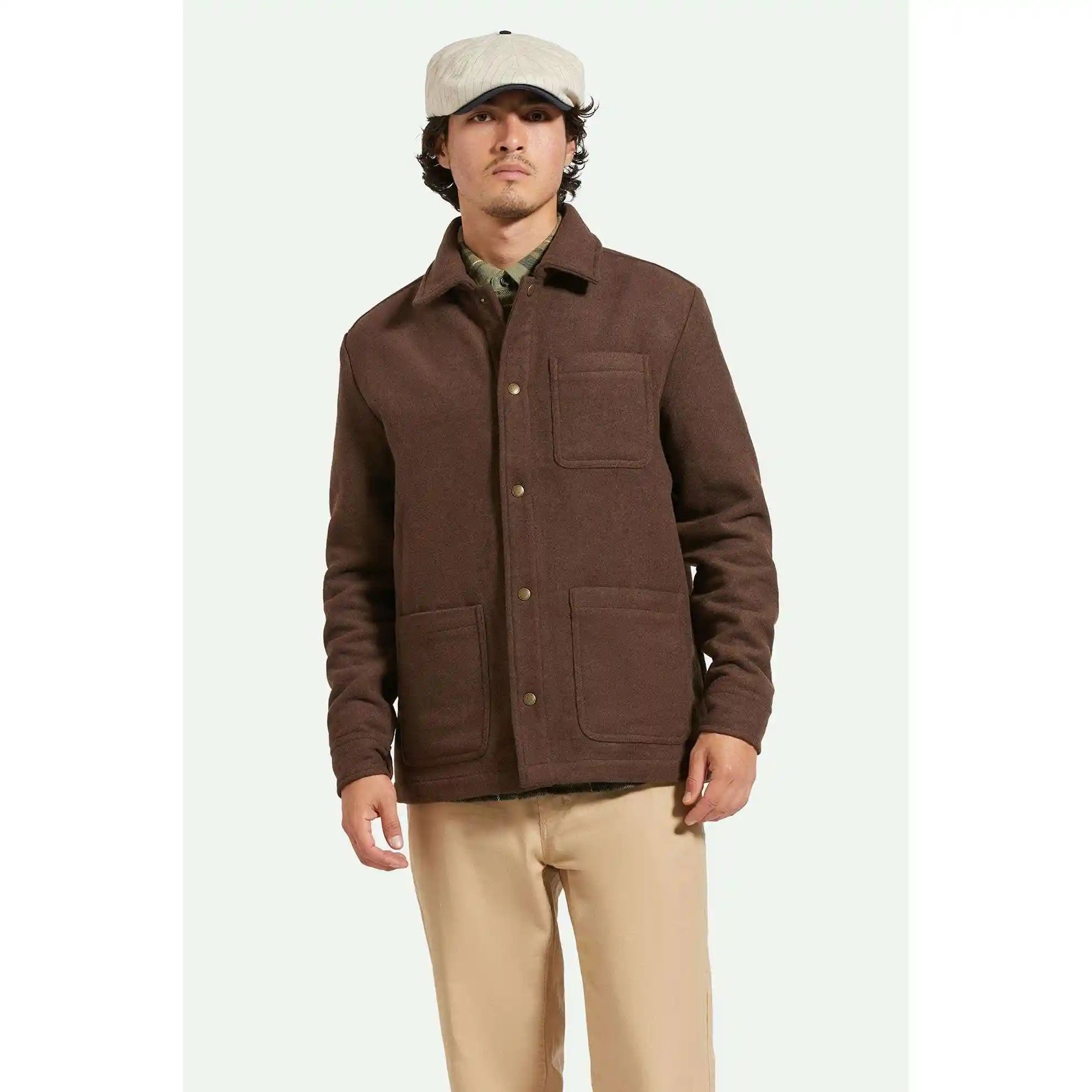 Brixton Shop Chore Coat, heather pinecone brown — available at Norwood