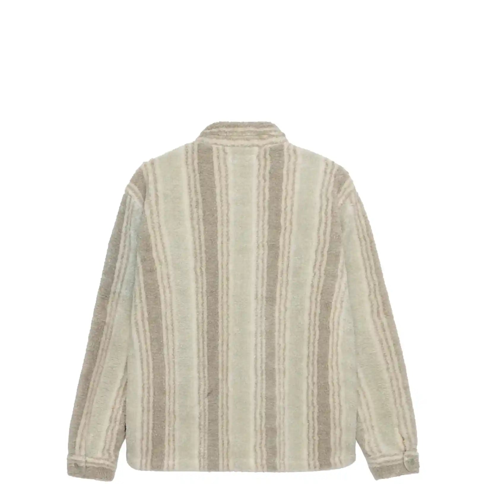 Stussy Stripe Sherpa Shirt, natural — available at Norwood