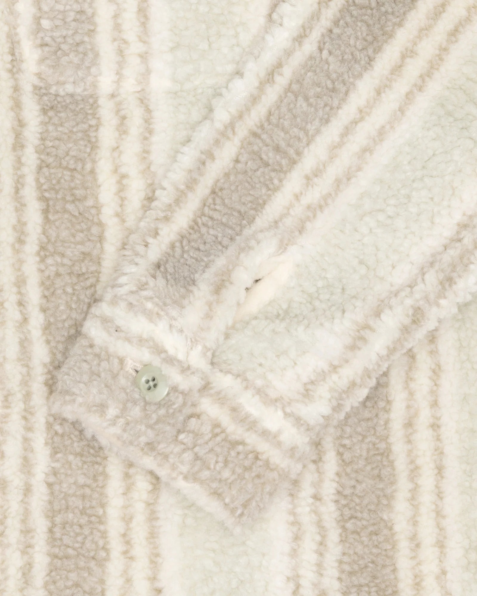 Stussy Stripe Sherpa Shirt, natural — available at Norwood