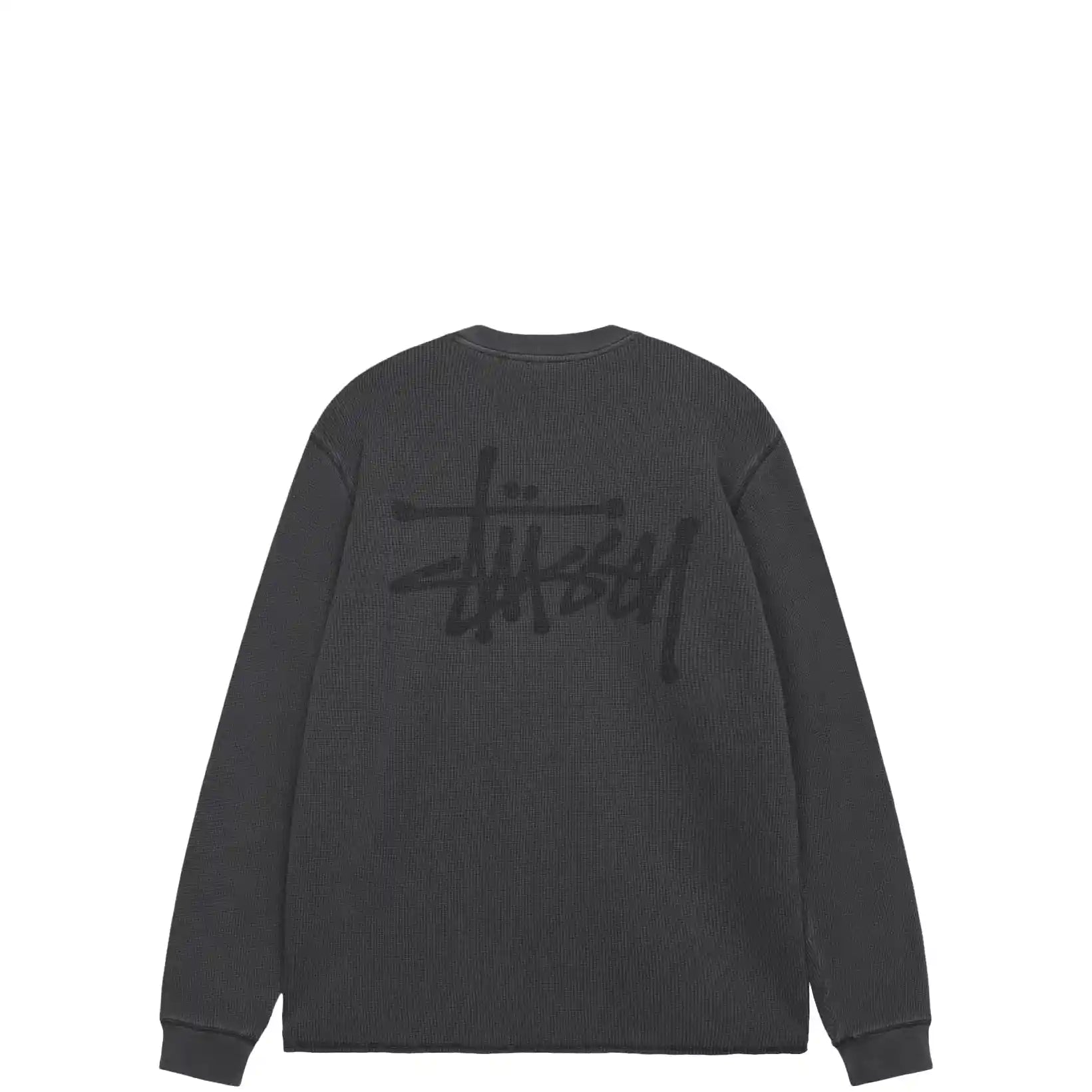 Stussy Basic Stock Long Sleeved Thermal, washed black
