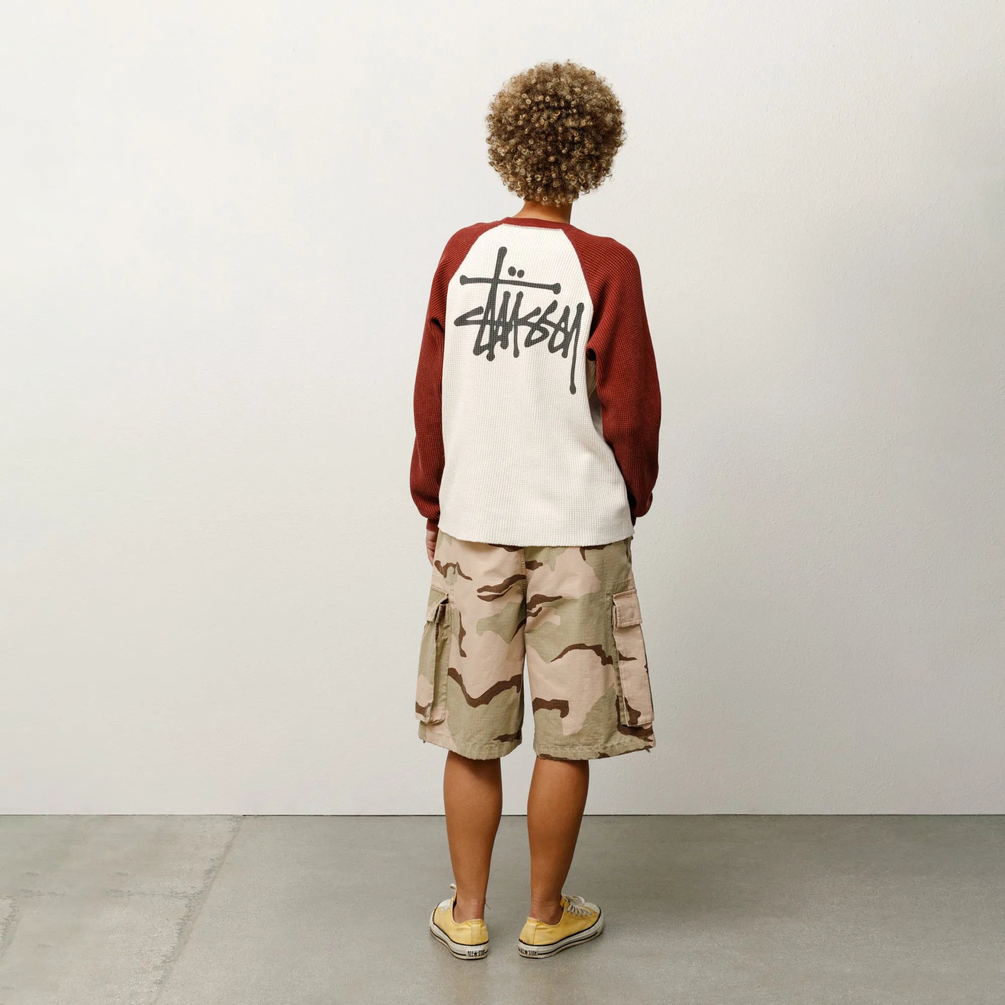 Stussy Raglan Thermal 2 Tone, off white — available at Norwood