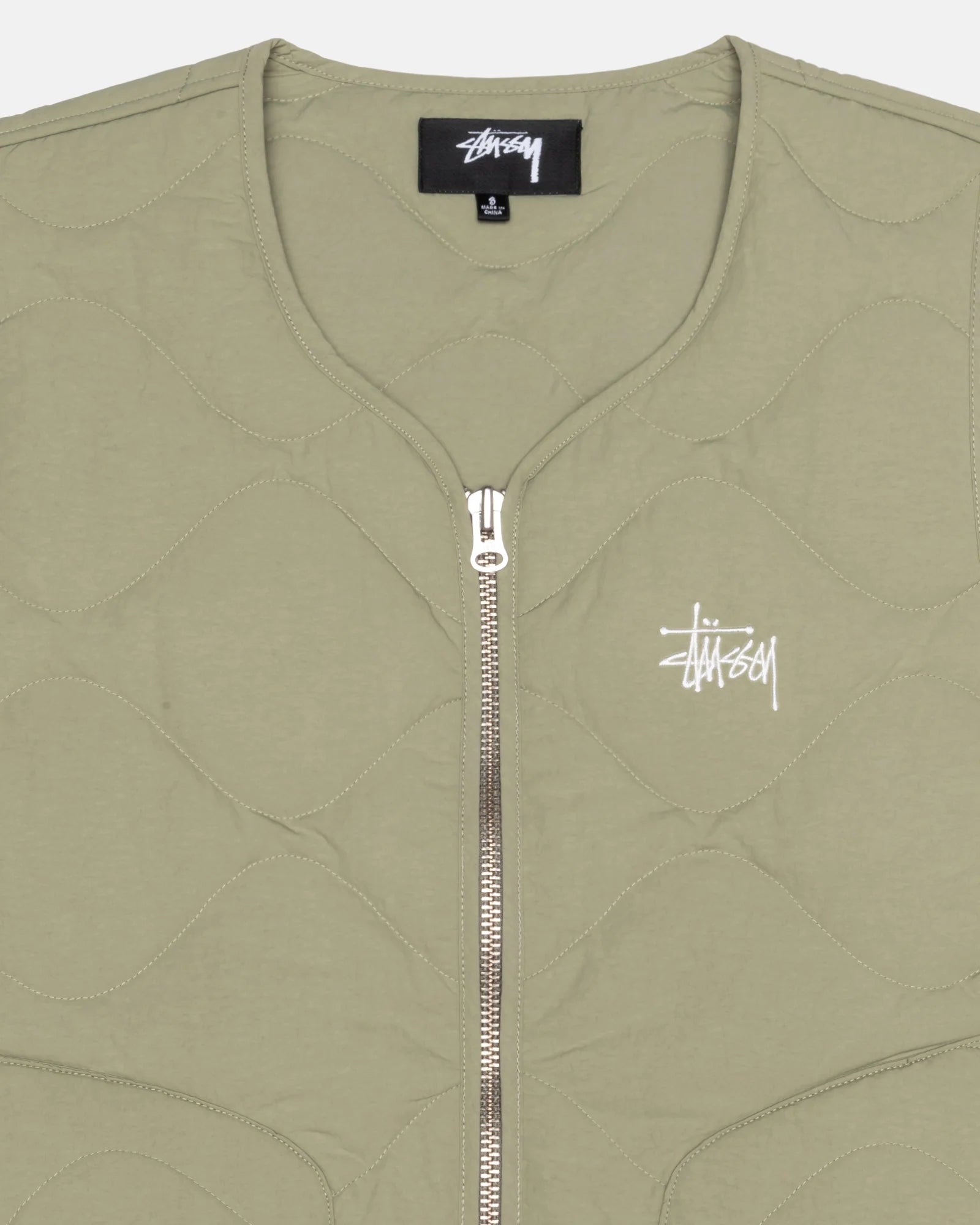 Stussy Recycled Nylon Liner Vest, coyote — available at Norwood