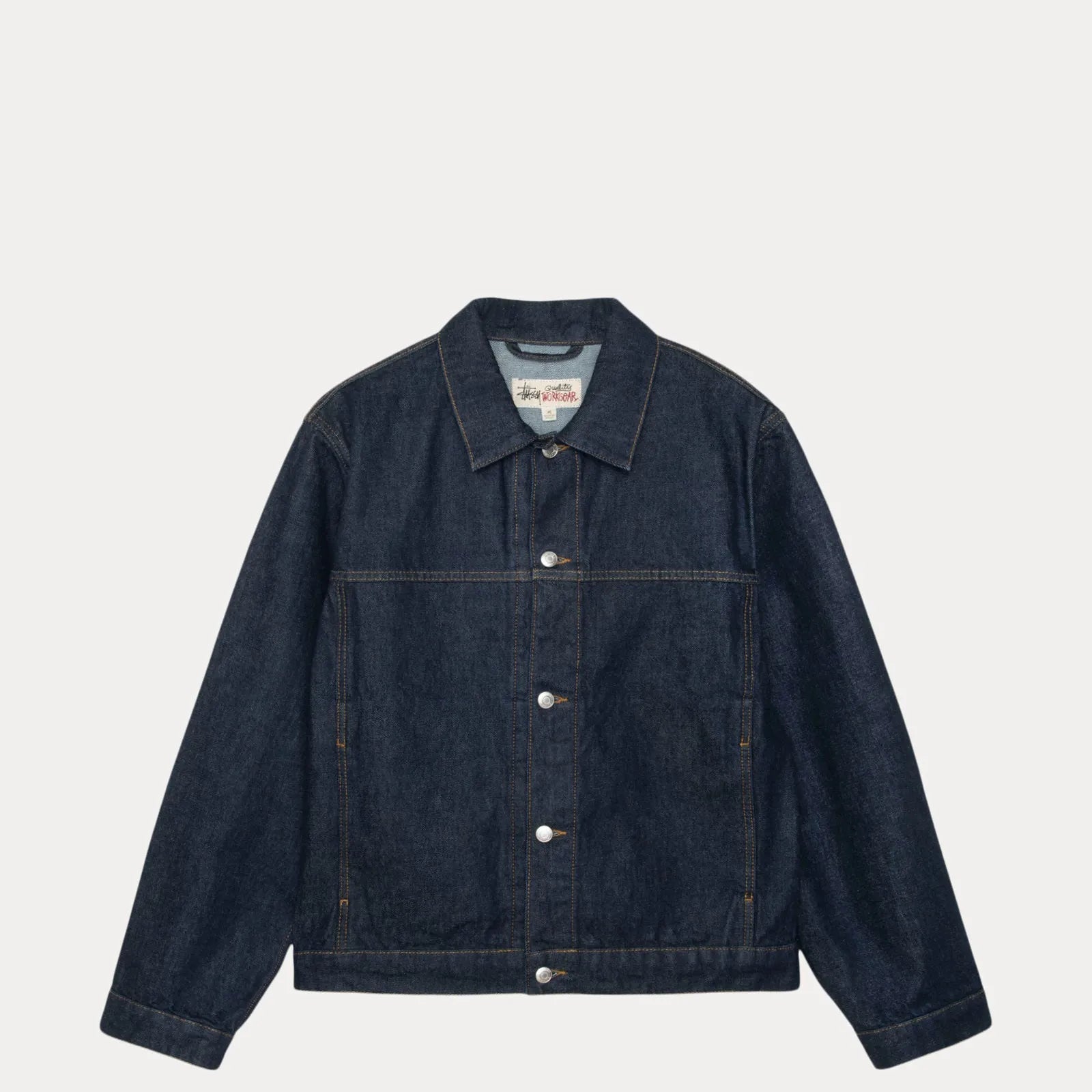 Stussy Trucker Denim, rinsed indigo — available at Norwood