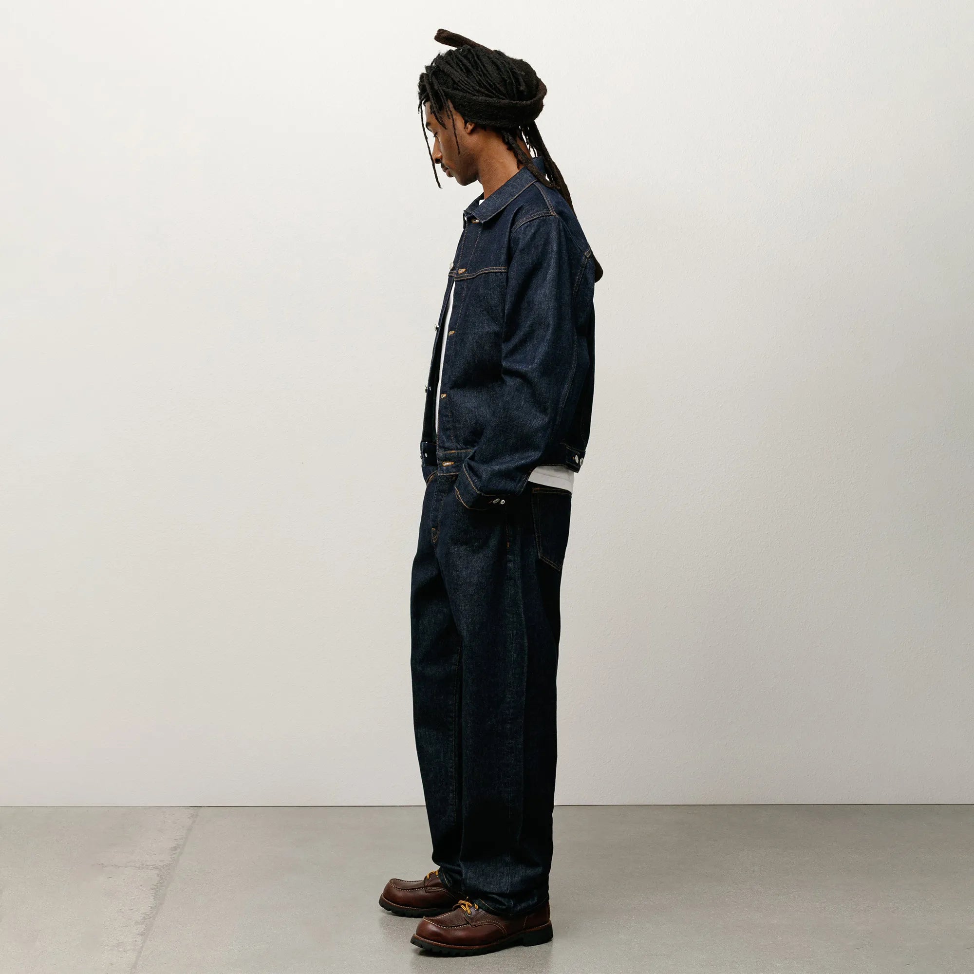 Stussy Trucker Denim, rinsed indigo — available at Norwood