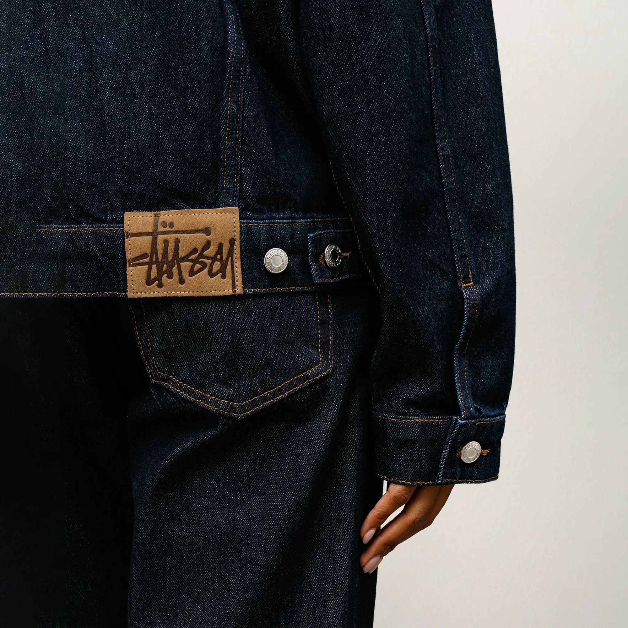 Stussy Trucker Denim, rinsed indigo — available at Norwood