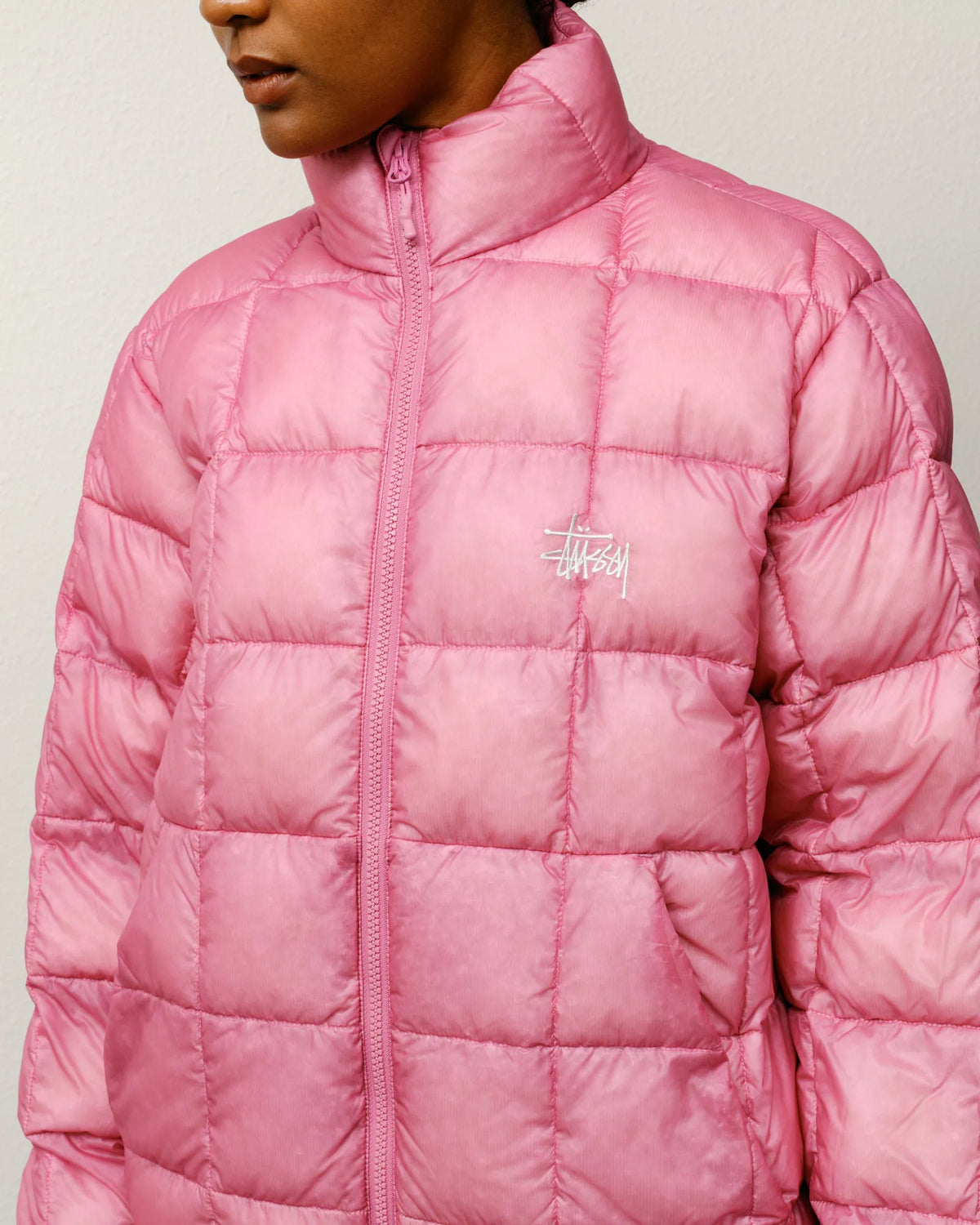 Stussy Midweight Puffer, pink — available at Norwood