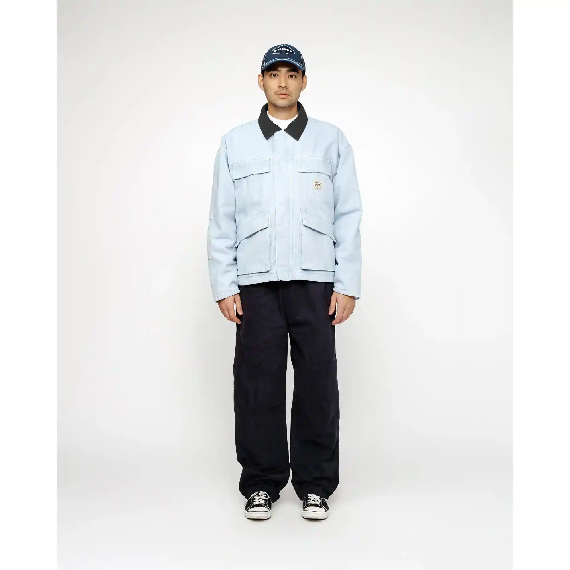 Stussy Brushed Beach Pant, navy — available at Norwood
