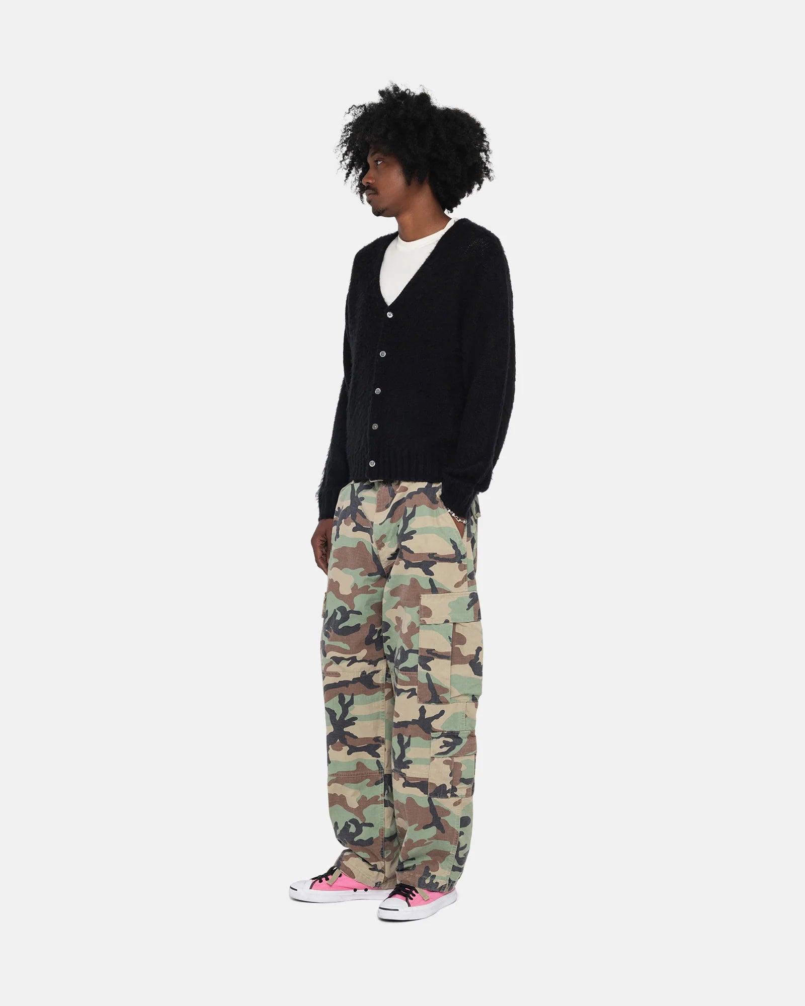 Stussy Brushed Cardigan, black — available at Norwood