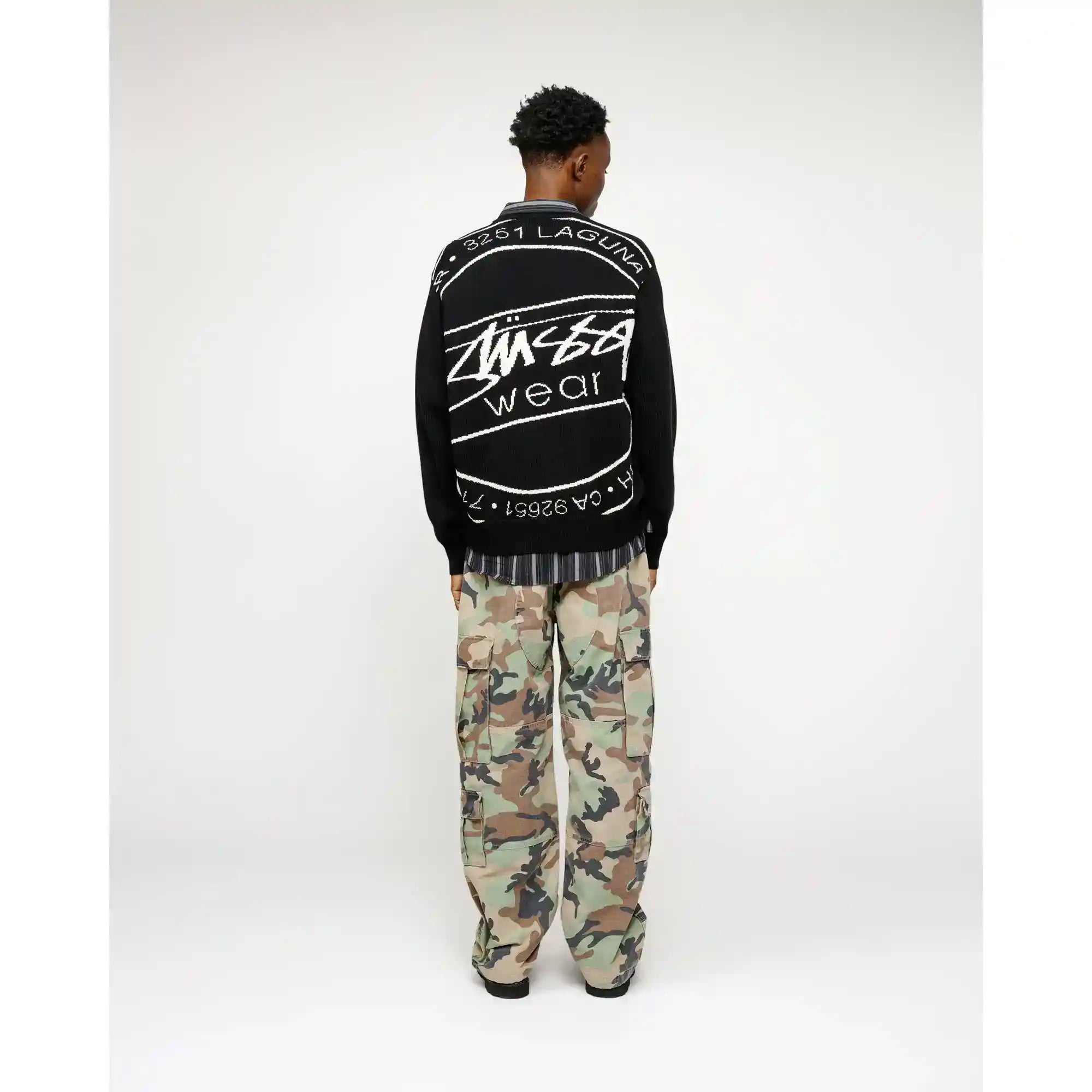 Stussy Laguna Icon Sweater, black — available at Norwood