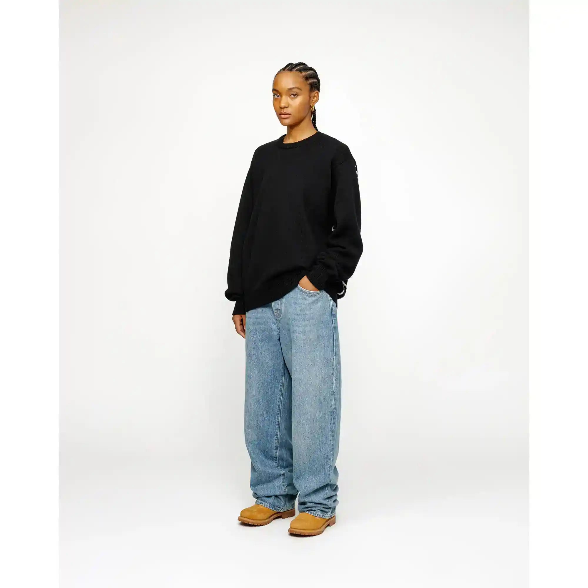 Stussy Laguna Icon Sweater, black — available at Norwood