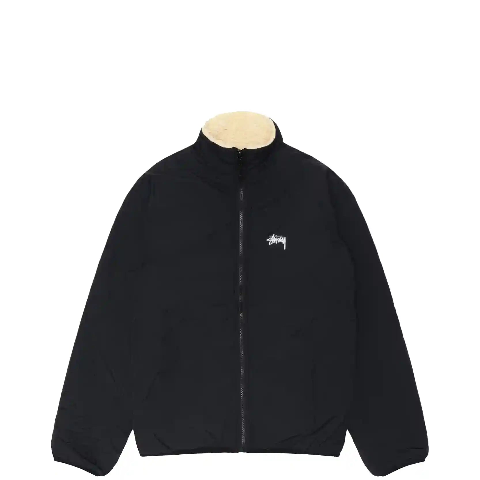 Stussy Sherpa Reversible Jacket, beige — available at Norwood