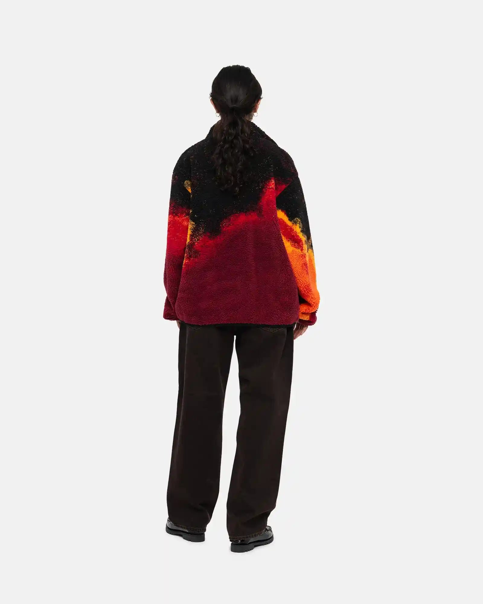 Stussy Sherpa Reversible Jacket, lava — available at Norwood
