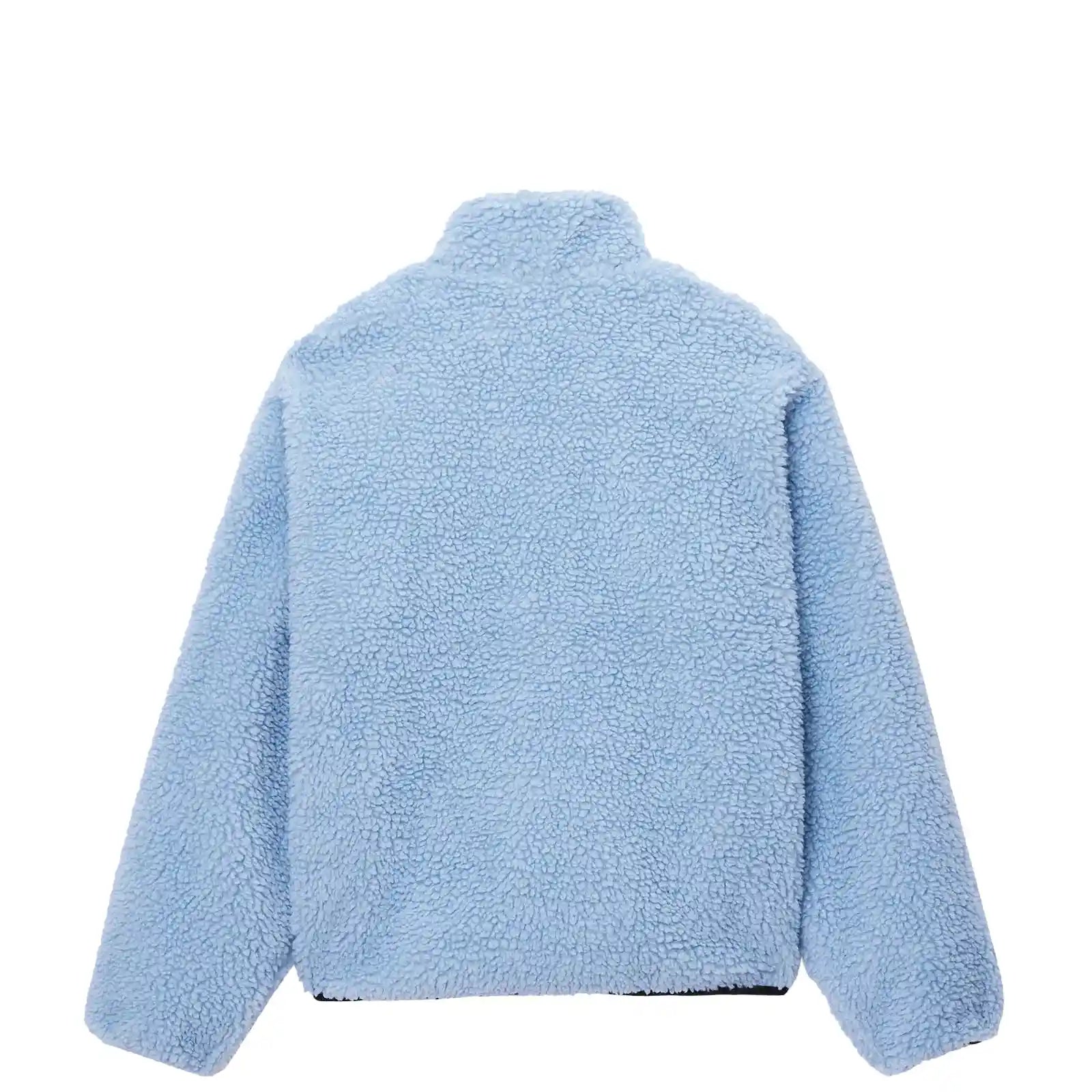 Stussy Sherpa Reversible Jacket, light denim — available at Norwood