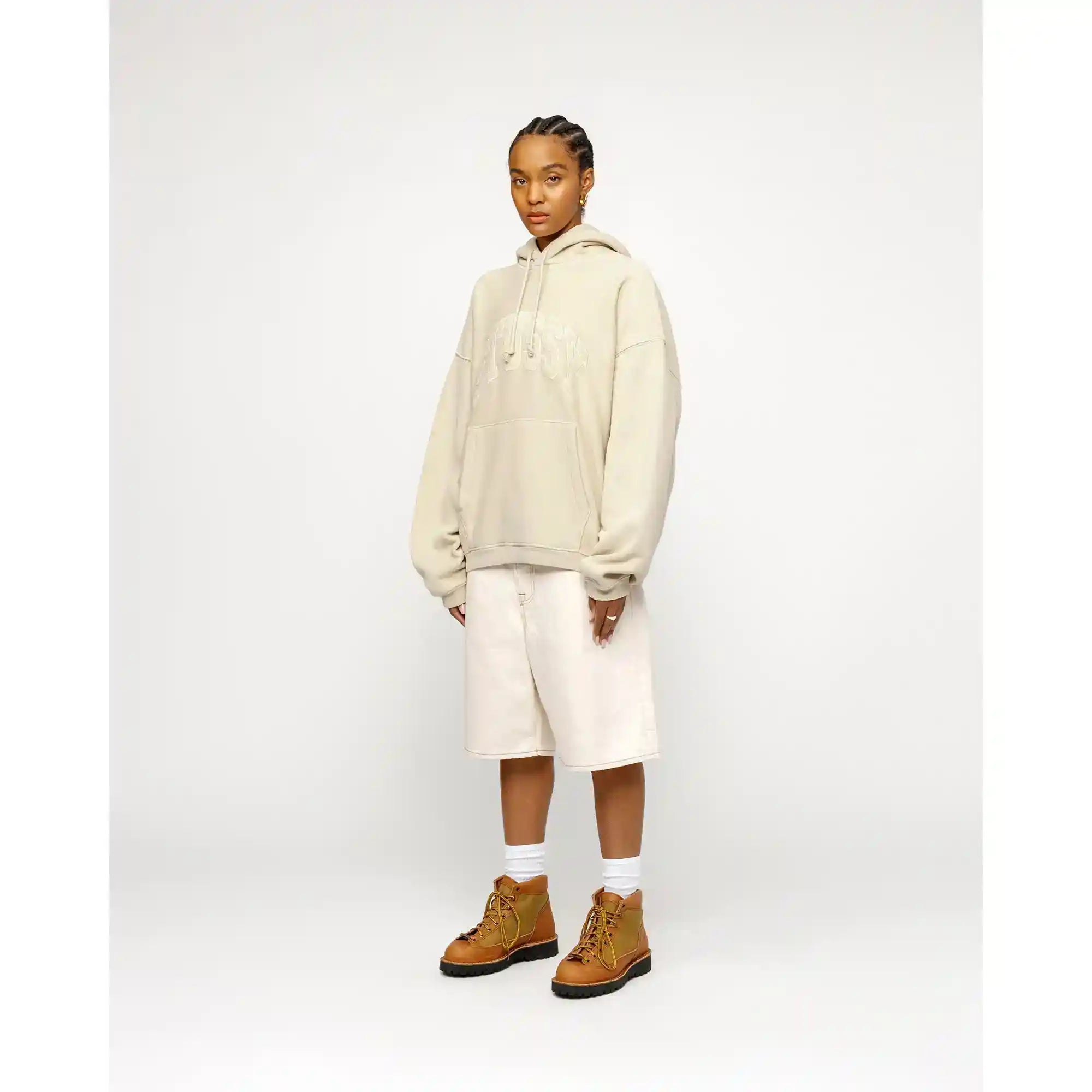 Stussy Embroidered Relaxed Hood, sand — available at Norwood