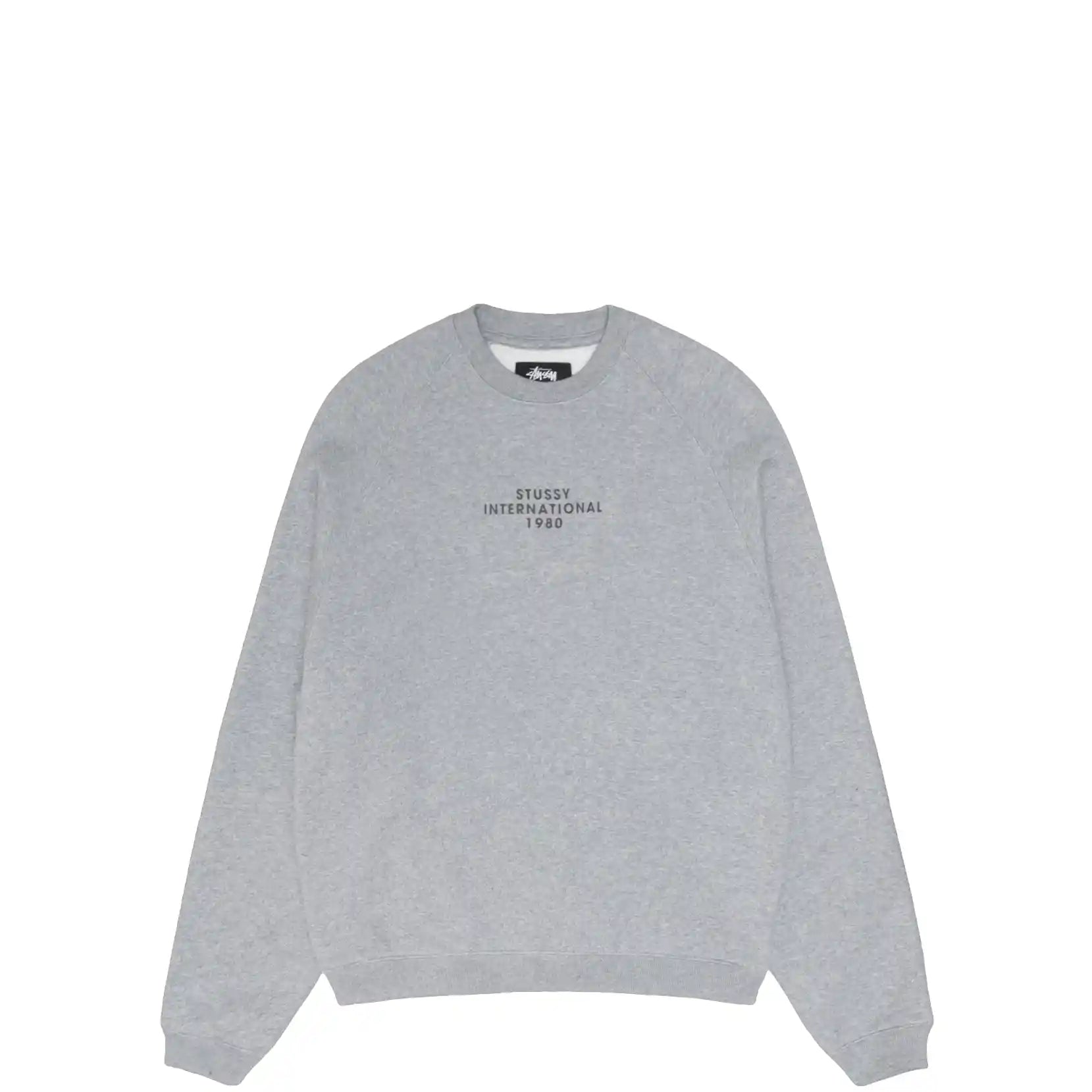 Stussy Raglan Sleeve Crew, grey heather