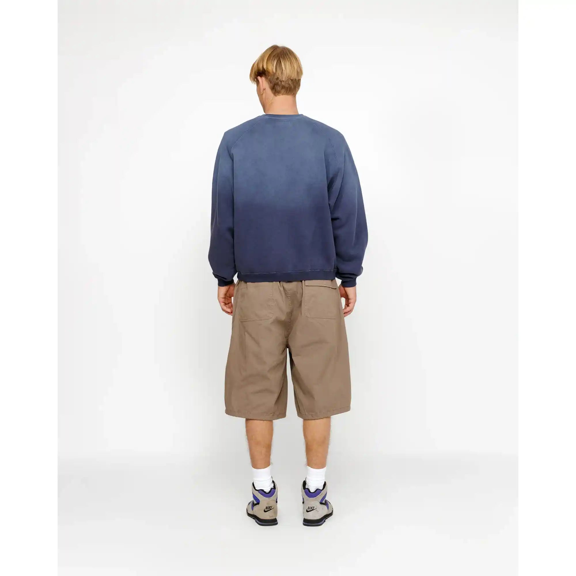 Stussy Raglan Sleeve Crew, navy — available at Norwood
