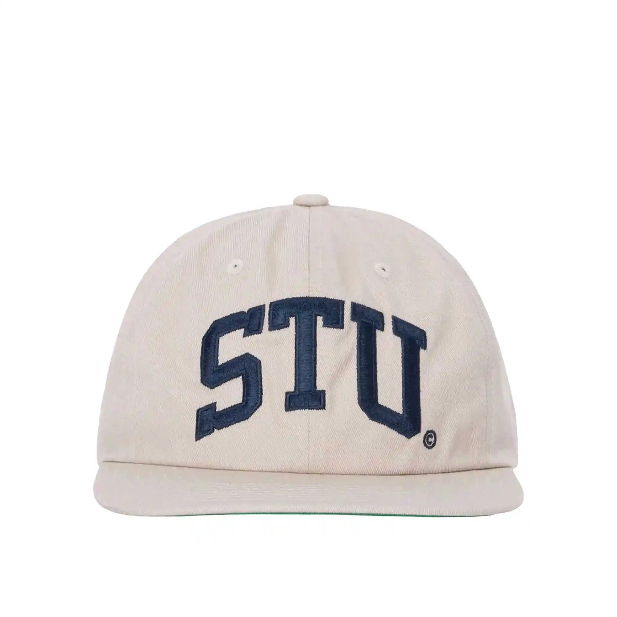 Stussy Stu Arch Strapback Cap, khaki — available at Norwood