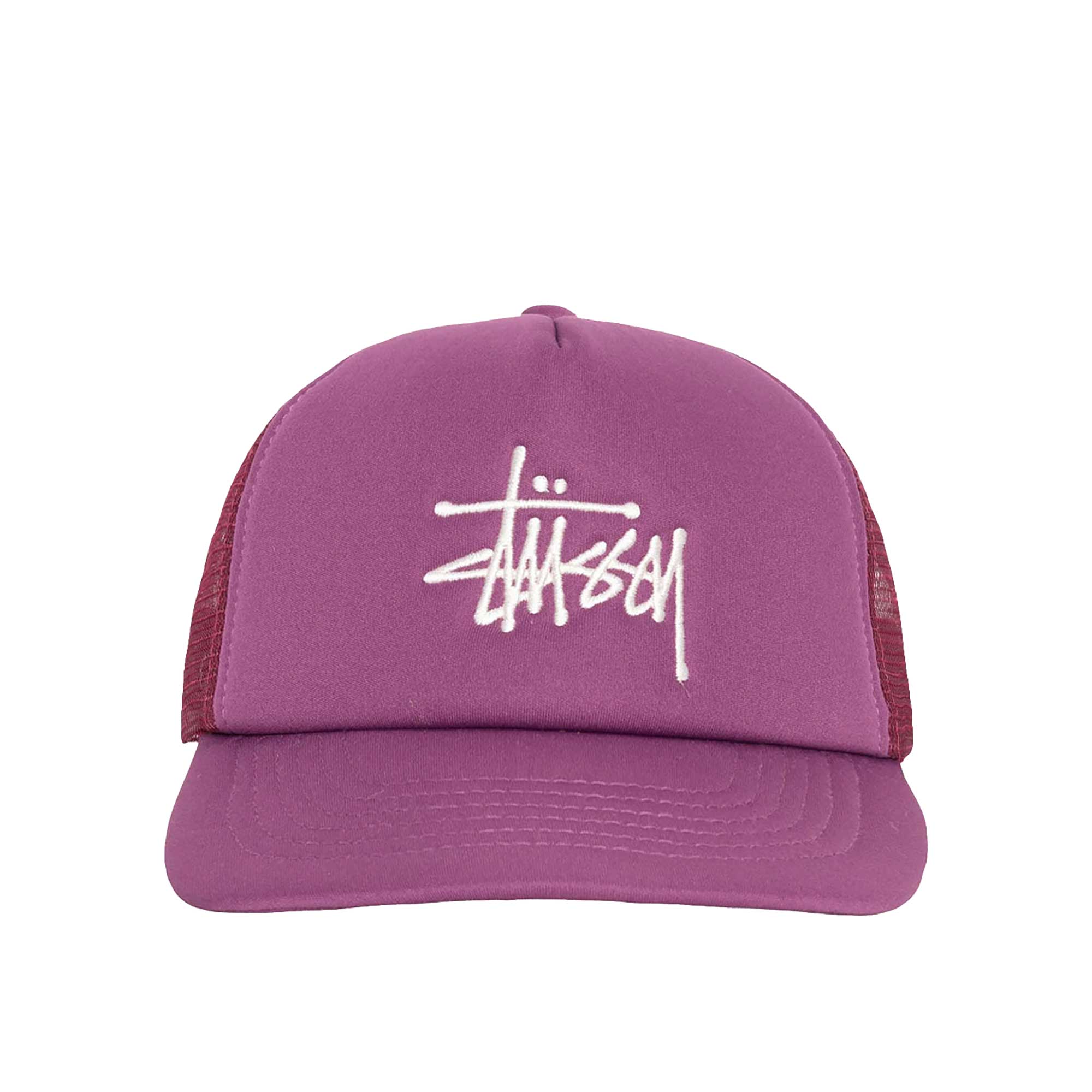 Stussy Big Basic Trucker Cap, Plum — available at Norwood