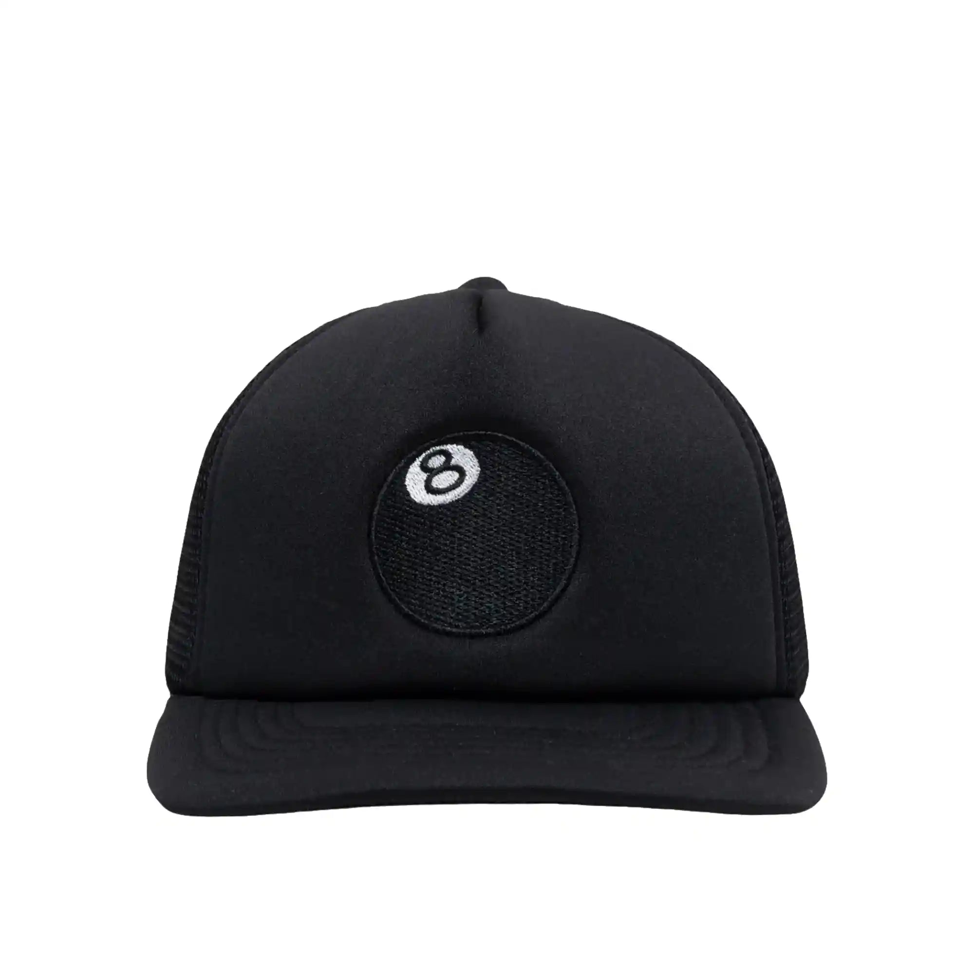 Stussy 8 Ball Trucker Cap, black — available at Norwood