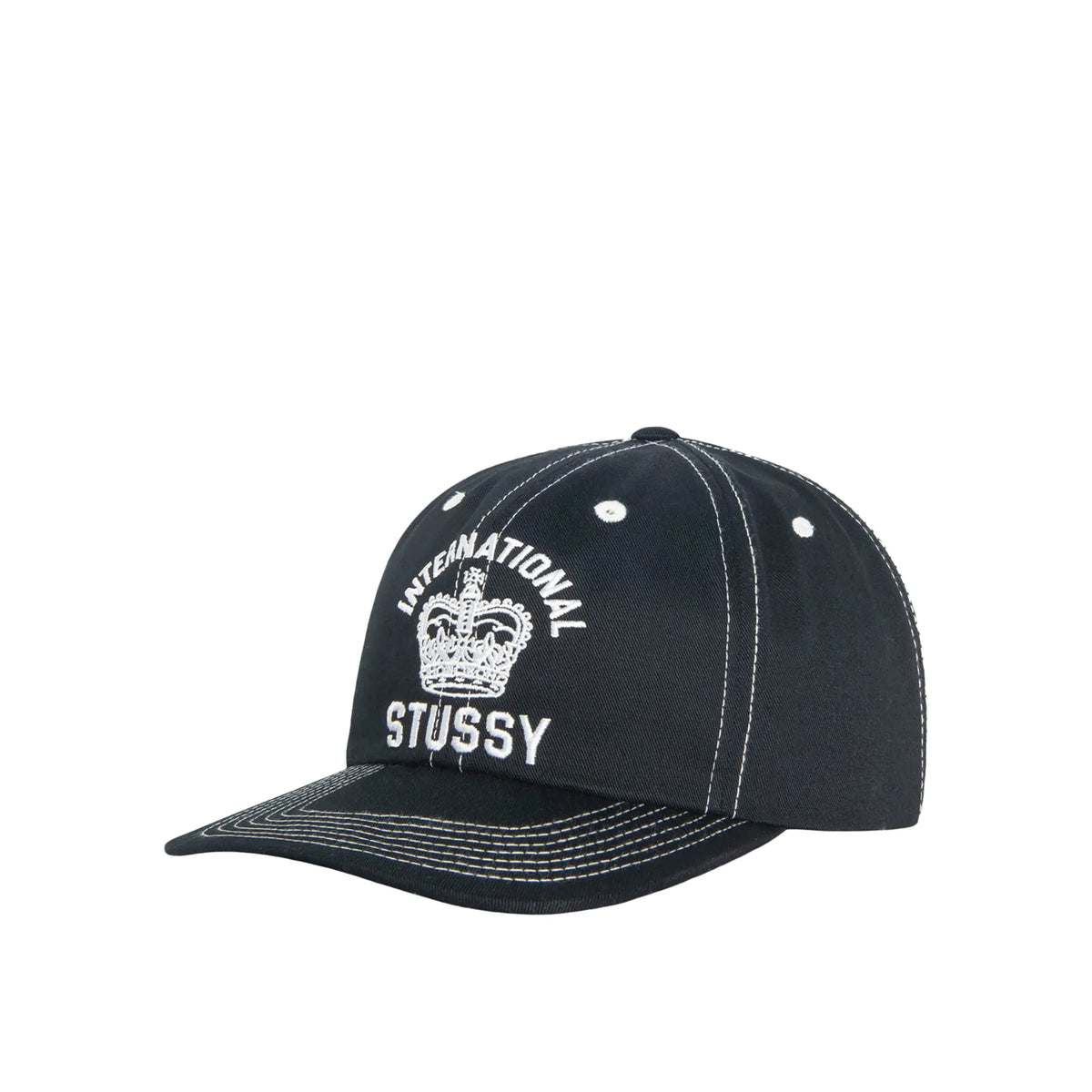 Stussy Mid Depth Int. Crown Strapback Cap, black, 1311181-blac
