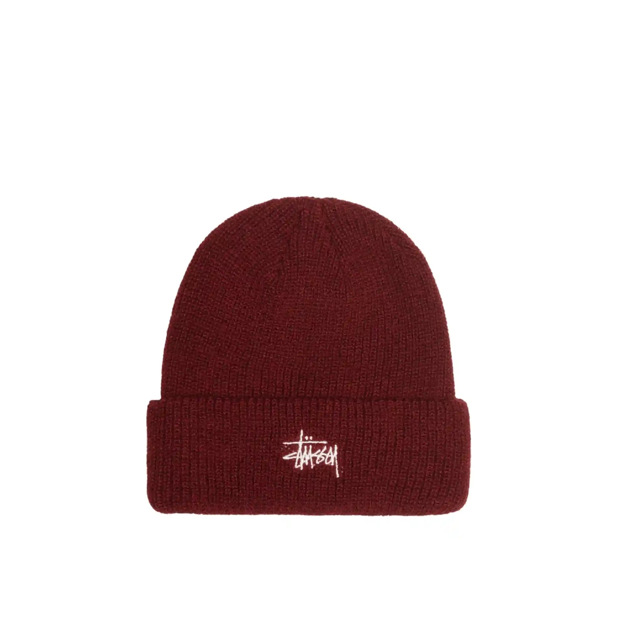 Stussy Basic Cuff Beanie, dark red