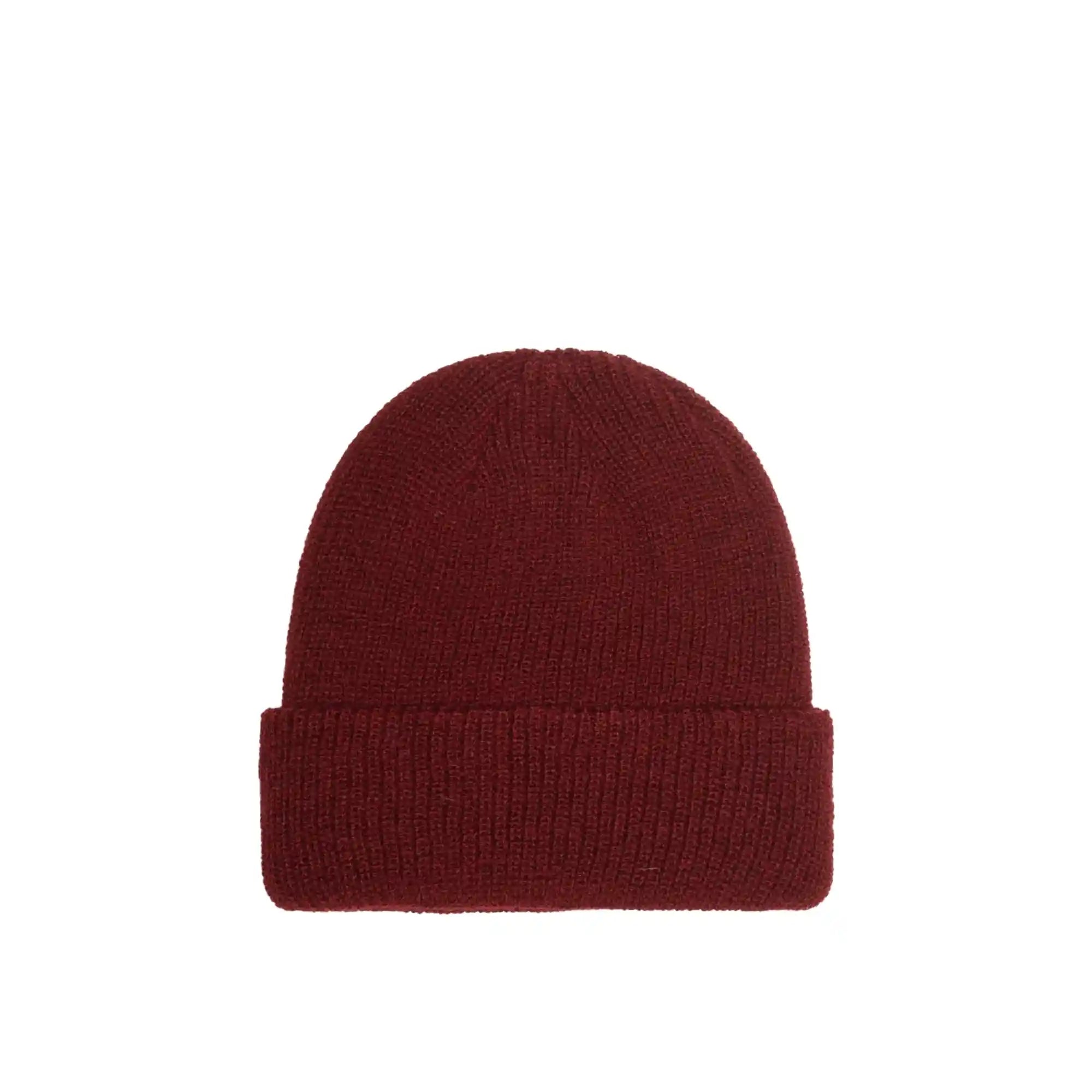 Stussy Basic Cuff Beanie, dark red — available at Norwood
