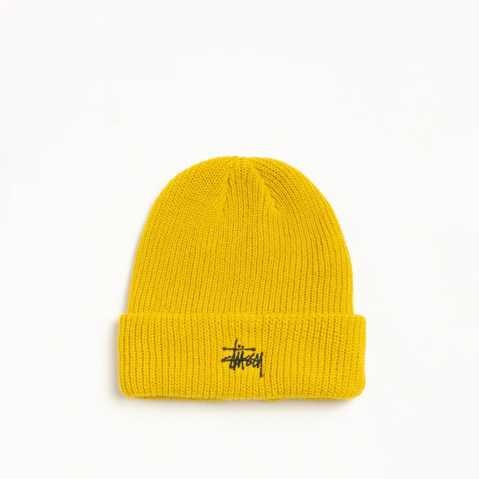 Stussy Basic Cuff Beanie, hornet yellow — available at Norwood