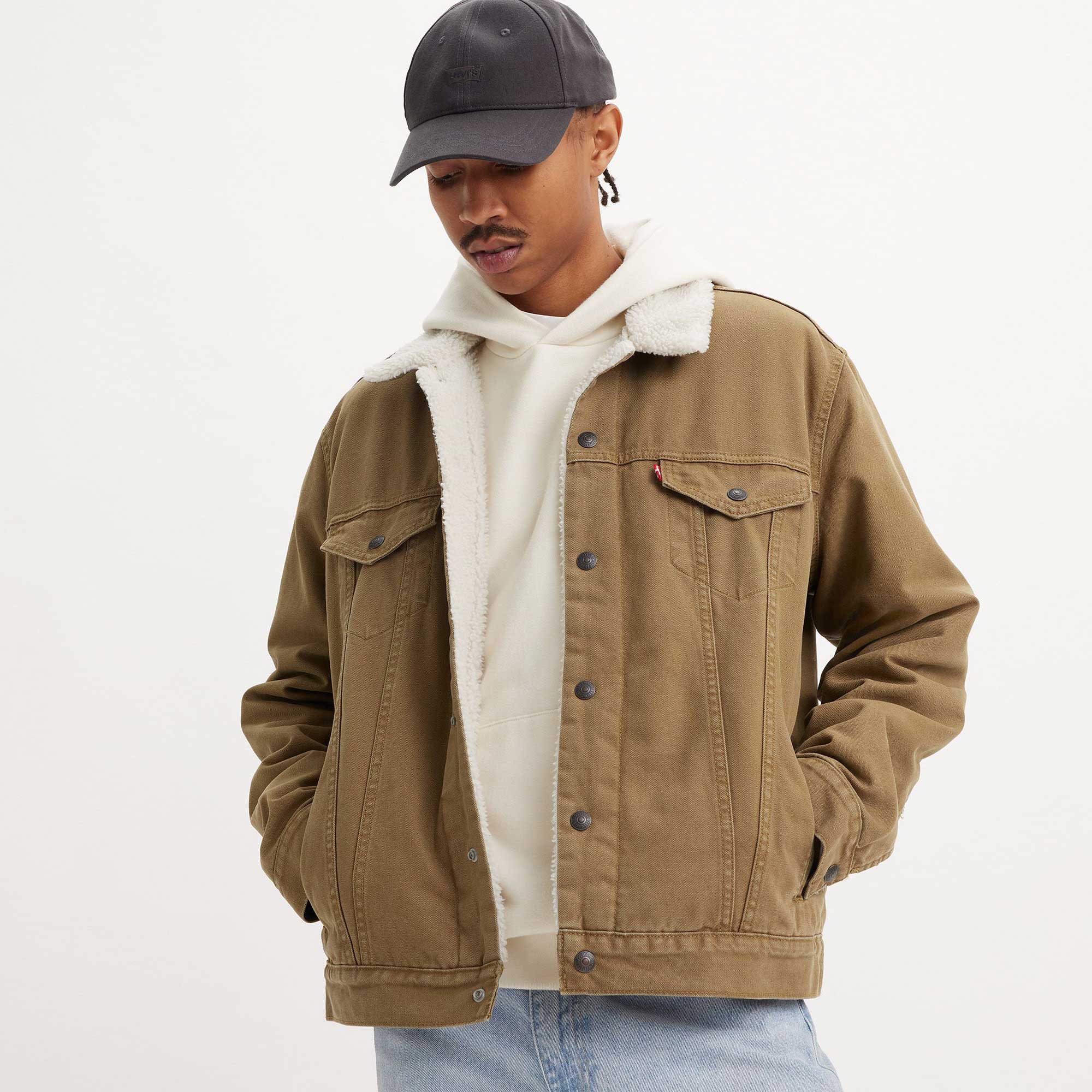 Levi's Type 3 Sherpa Trucker, washed cougar canvas