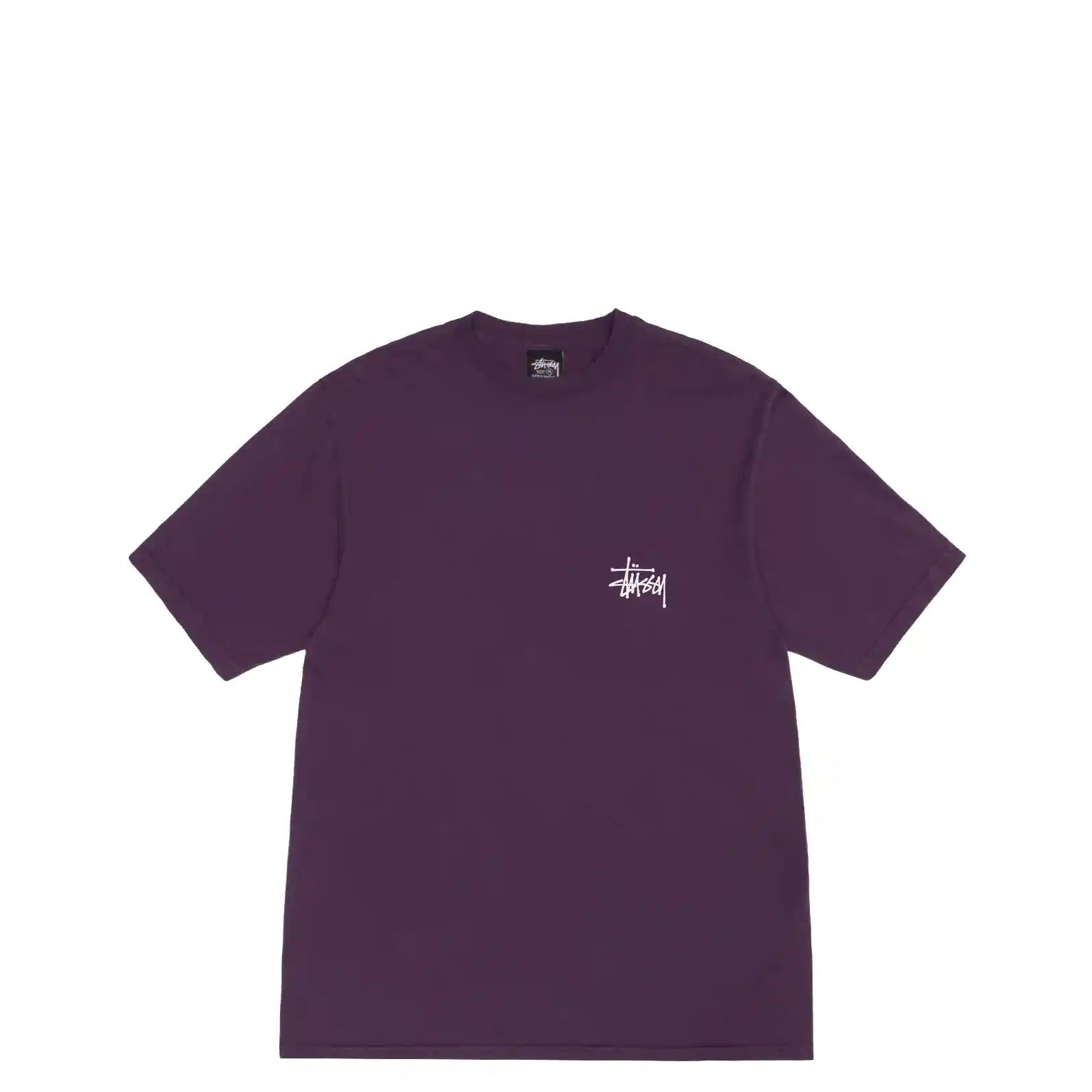 Stussy Basic Stussy Pigment Dyed Tee, purple — available at Norwood