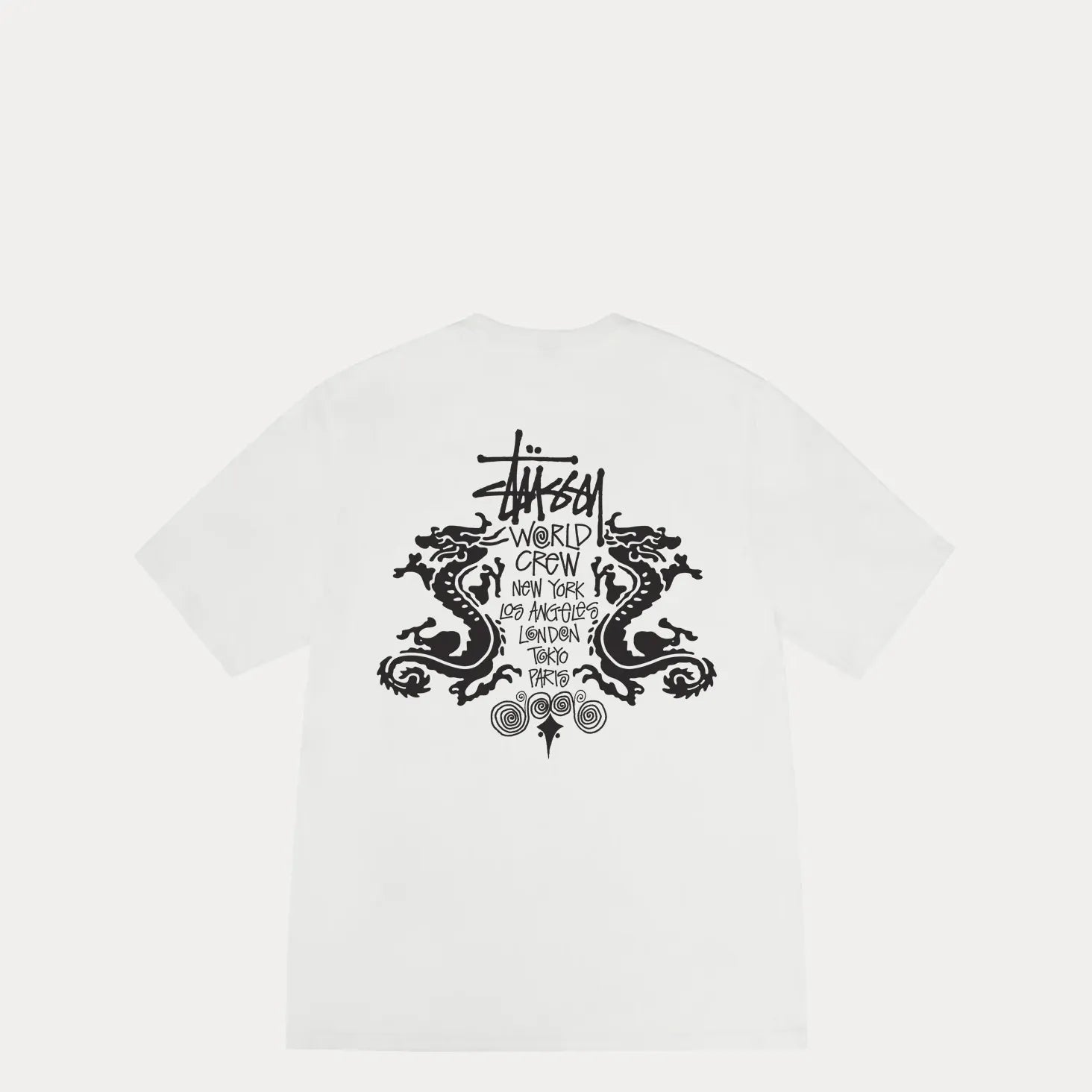 Stussy Double Dragon Pigment Dyed Tee, natural — available at Norwood