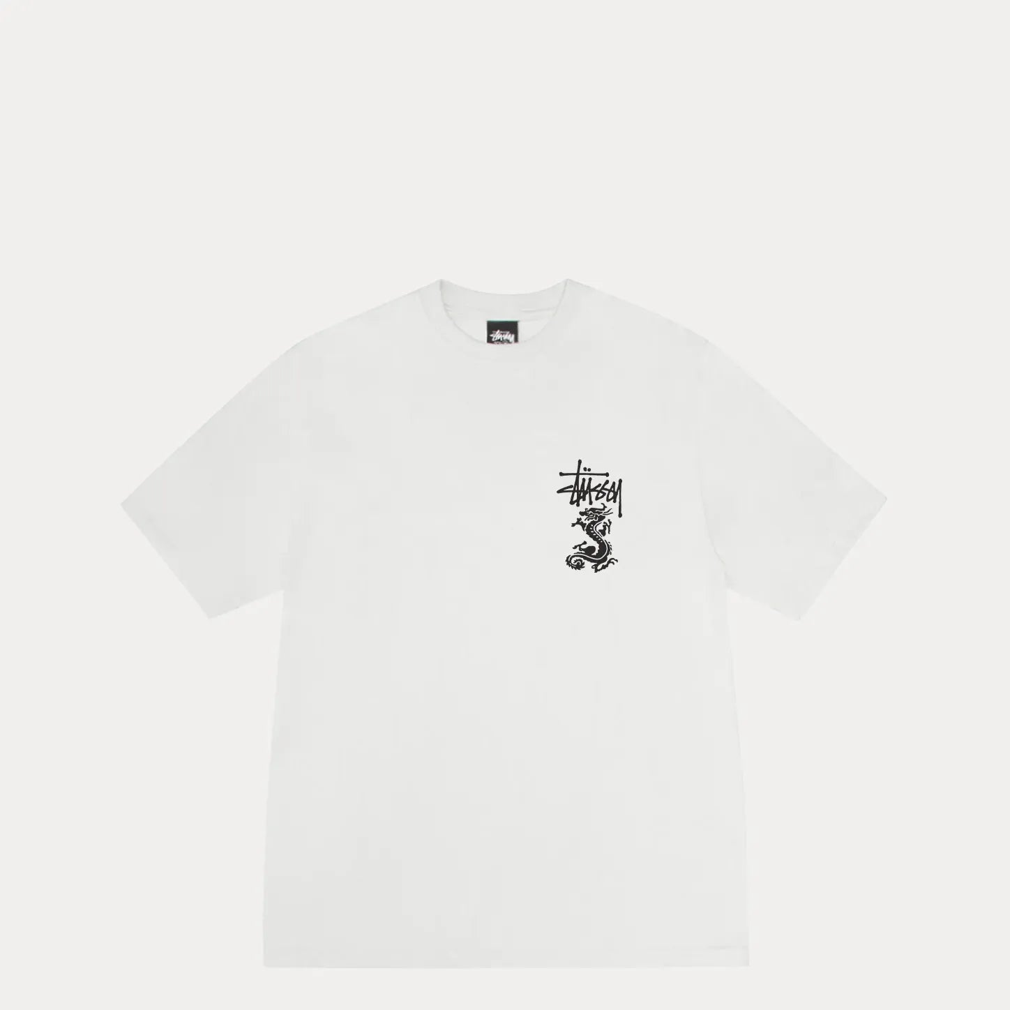 Stussy Double Dragon Pigment Dyed Tee, natural — available at Norwood