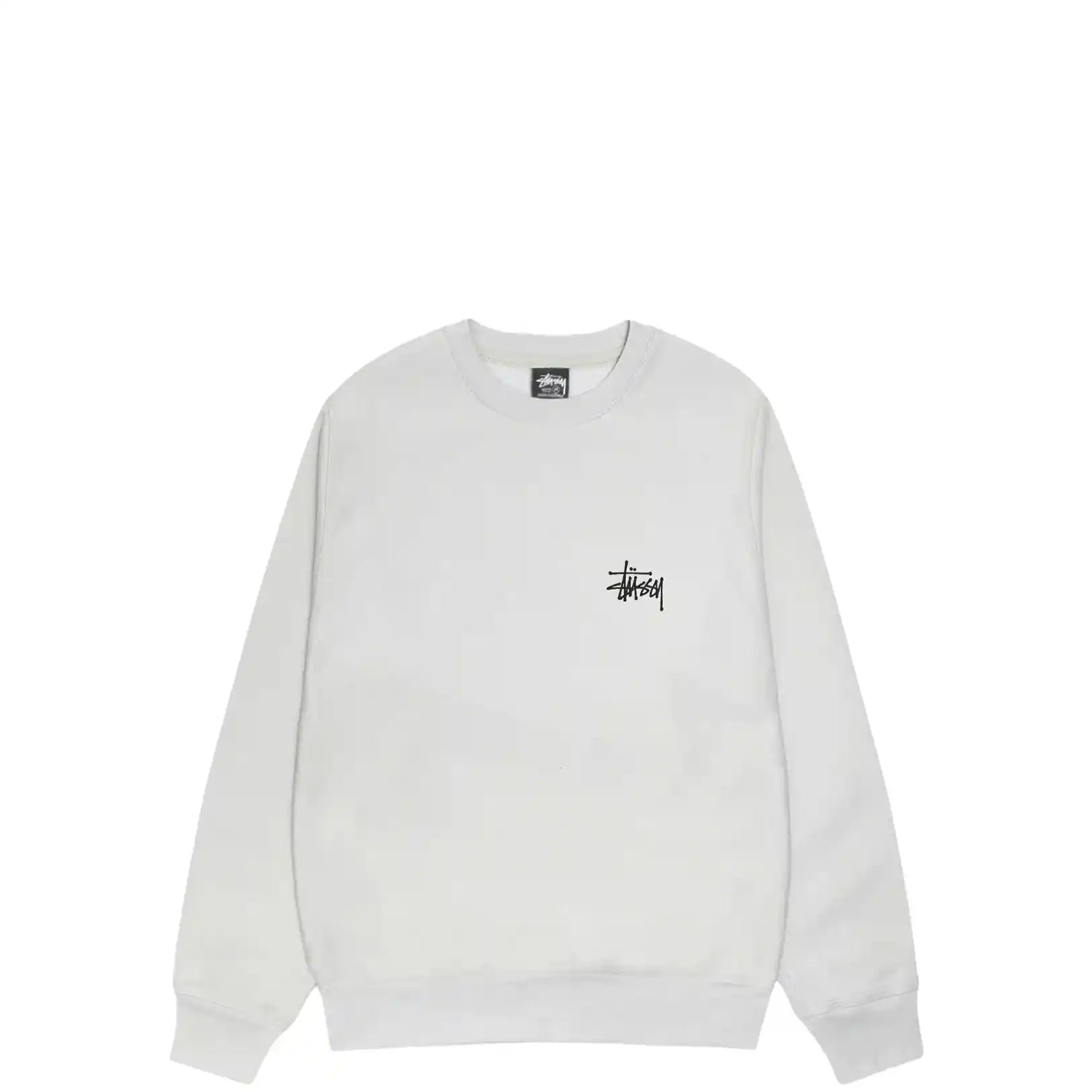 Stussy Basic Stussy Crew, fog — available at Norwood