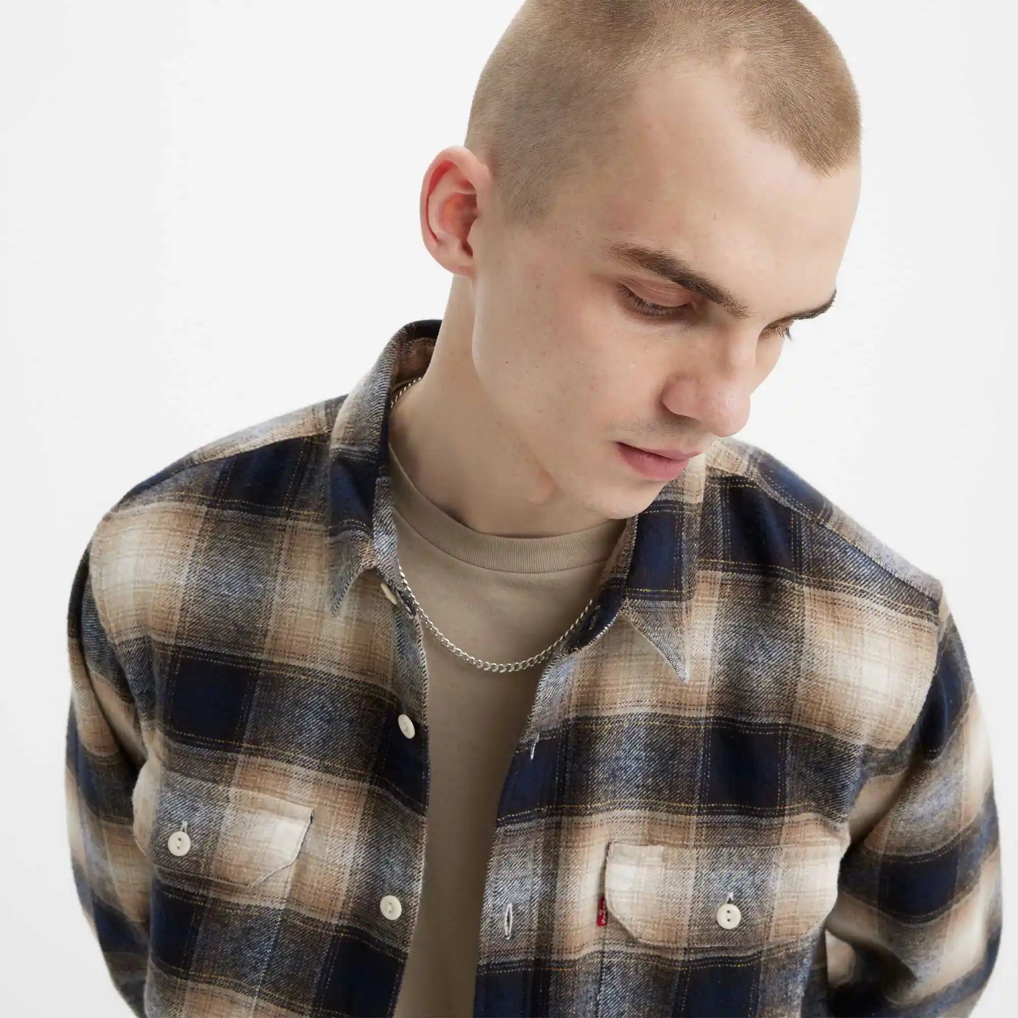 Levi's Jackson Worker, warwick plaid egret — available at Norwood