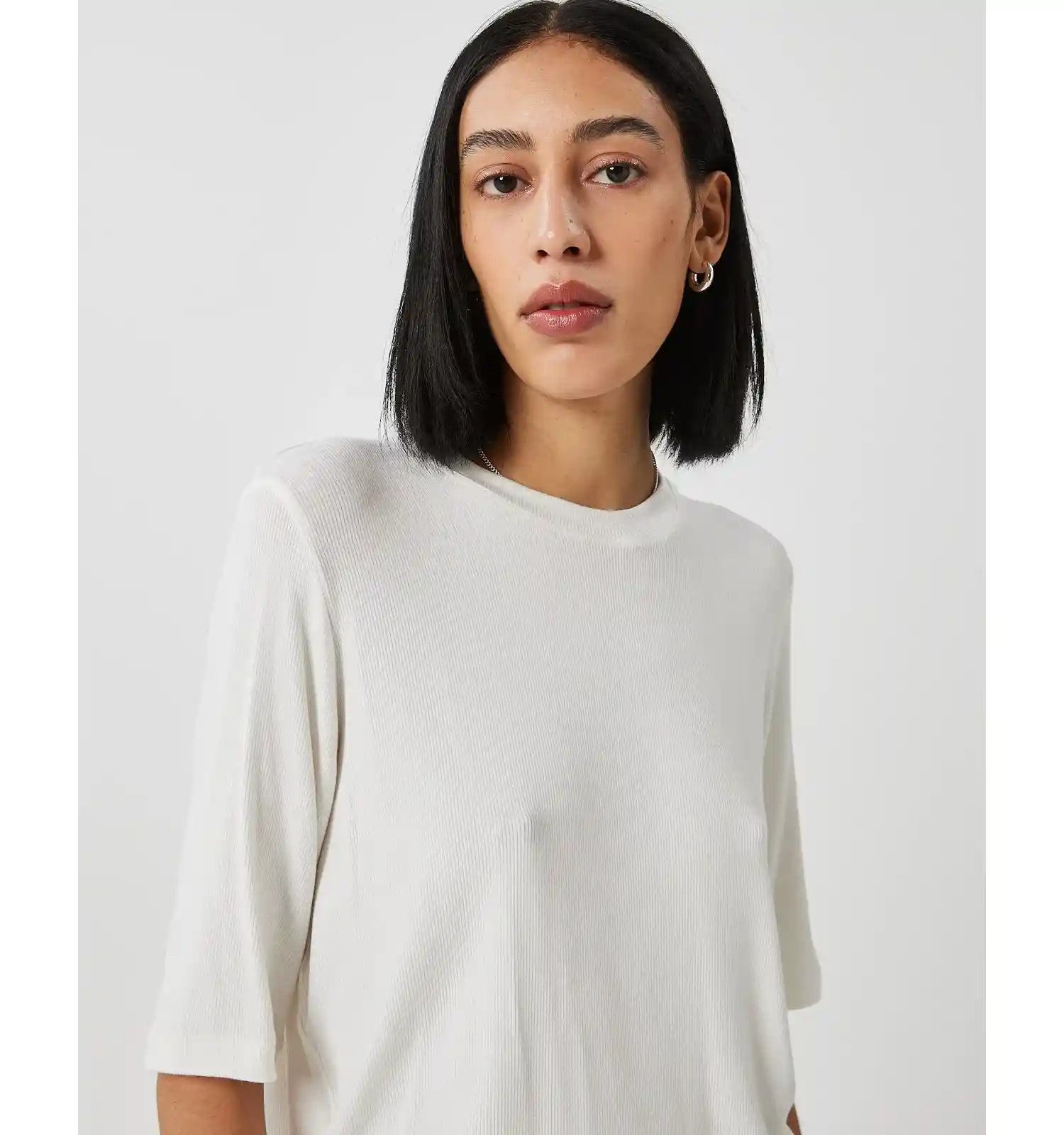 Minimum Womens Siga Short Sleeved T-Shirt, ecru — available at Norwood