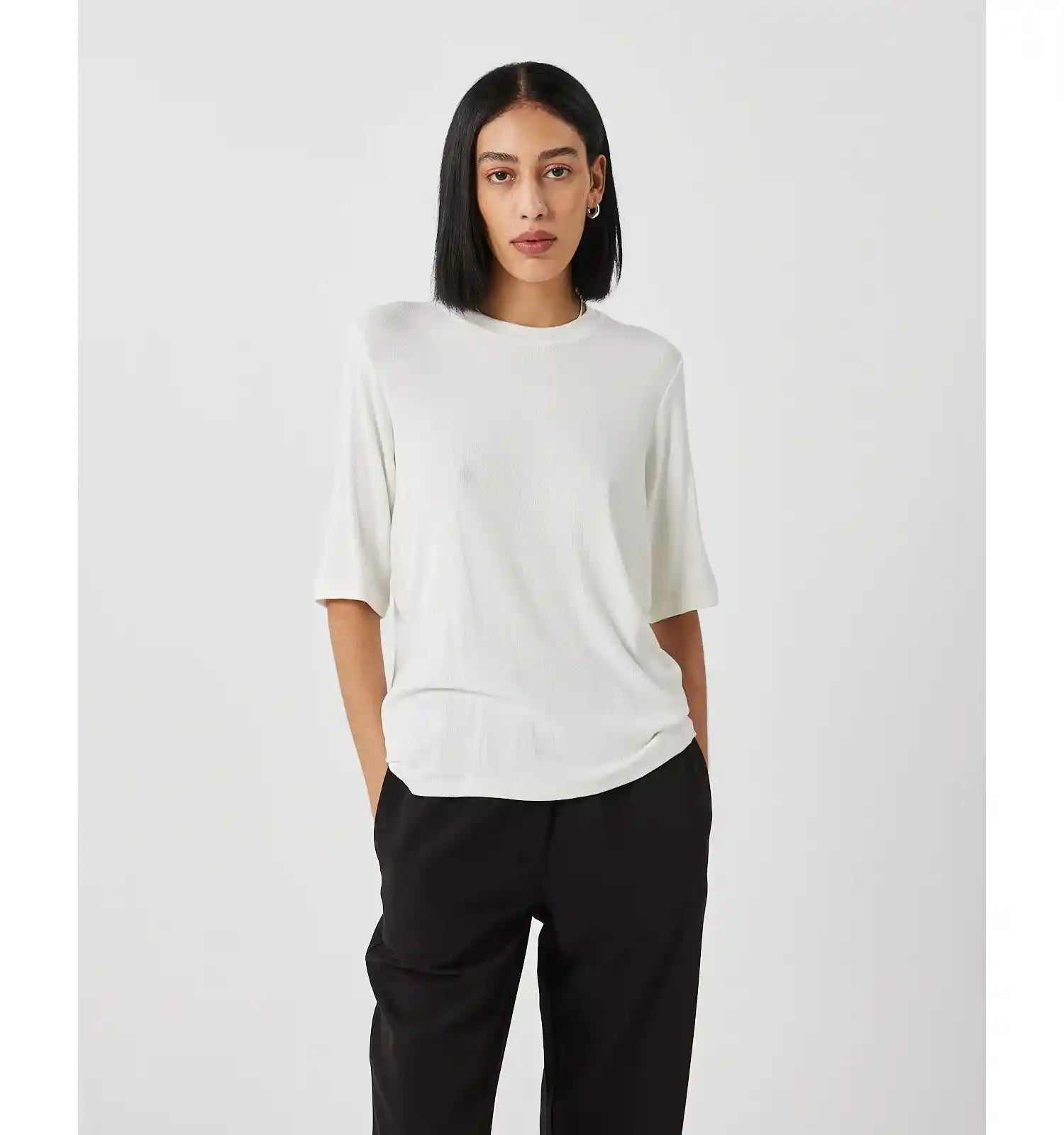 Minimum Womens Siga Short Sleeved T-Shirt, ecru — available at Norwood