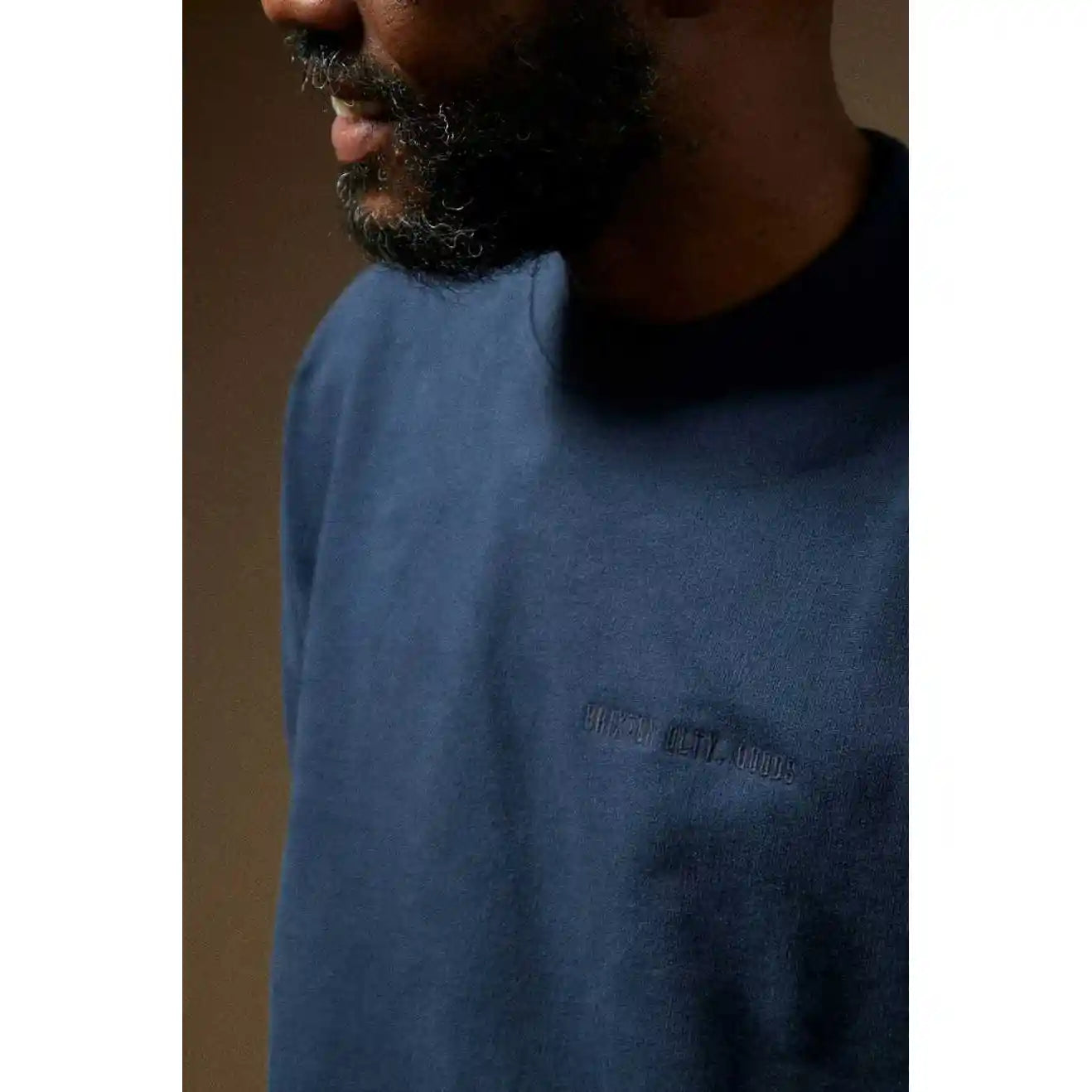 Brixton Embroidered Heavy Weight Crew, washed navy — available at Norwood