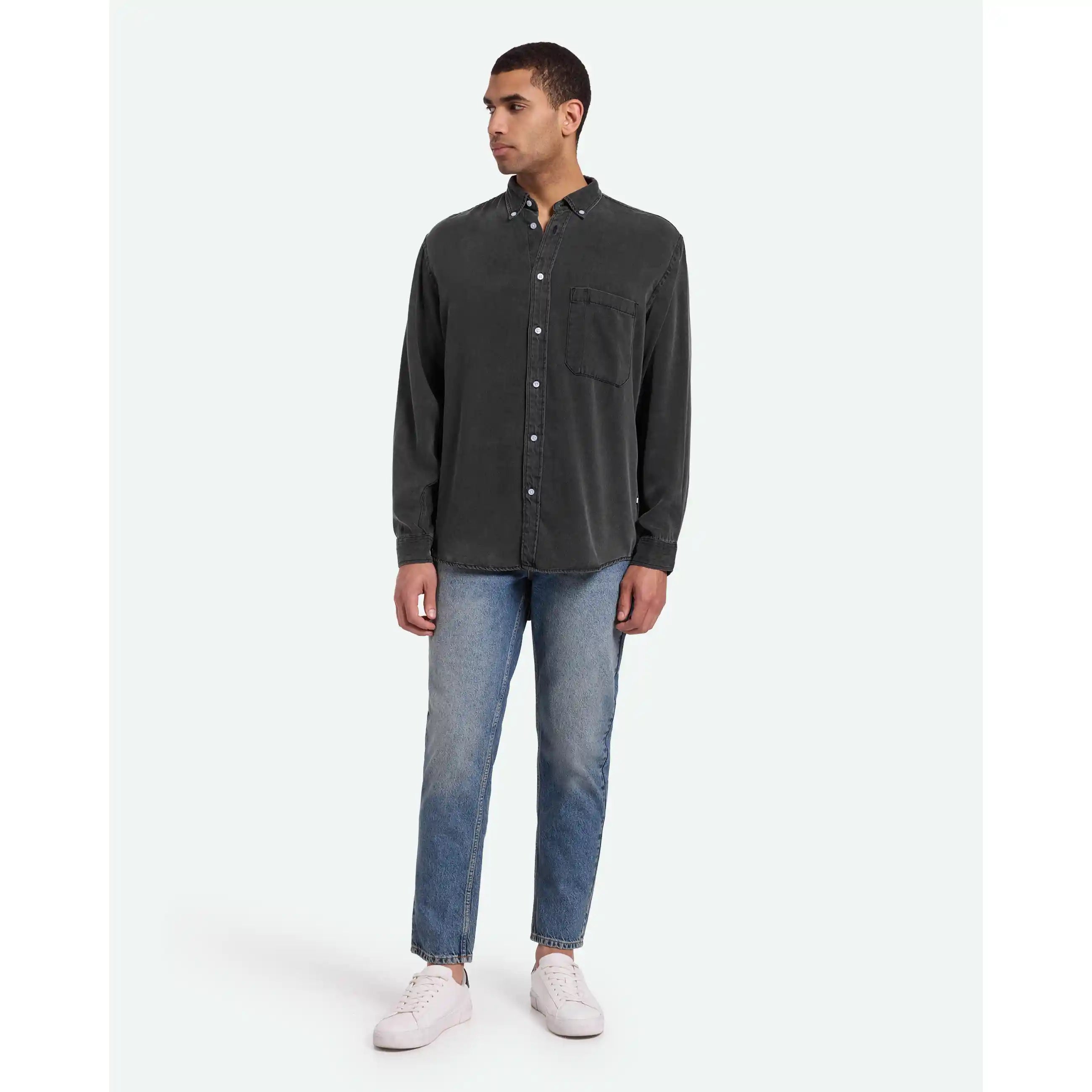Minimum Pedro Long Sleeve Shirt, black — available at Norwood
