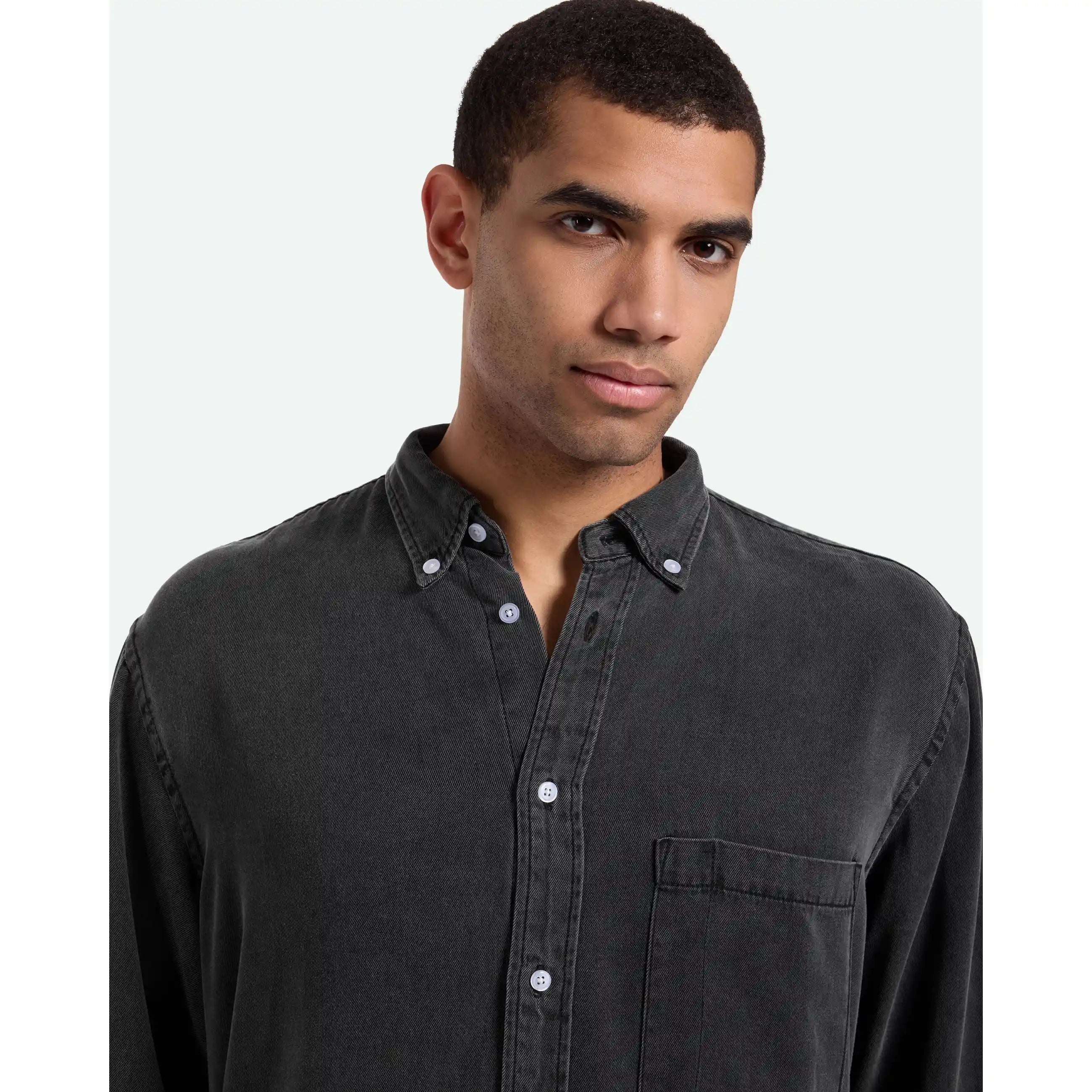Minimum Pedro Long Sleeve Shirt, black — available at Norwood