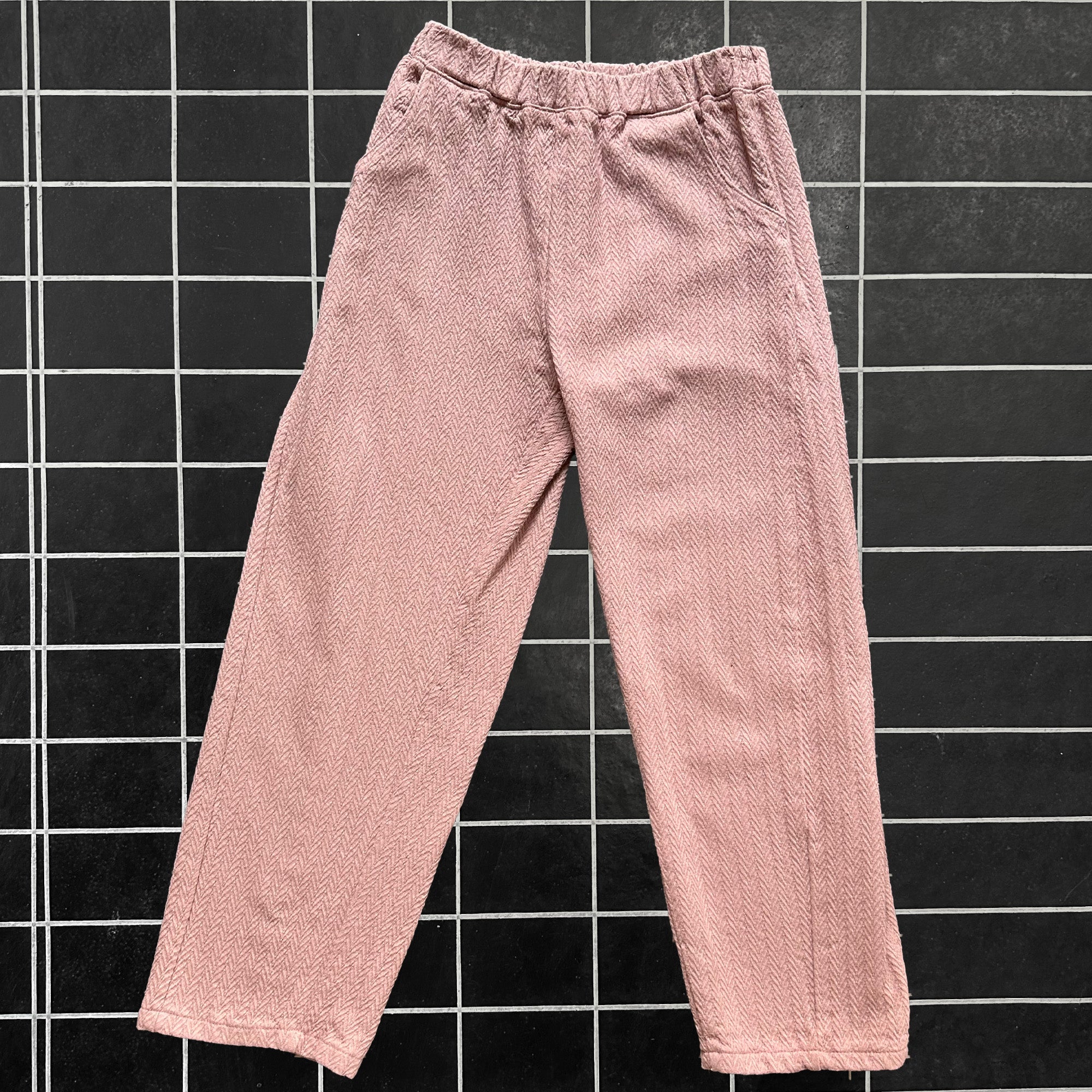 CUB Brett Barrel Pant, blush herringbone