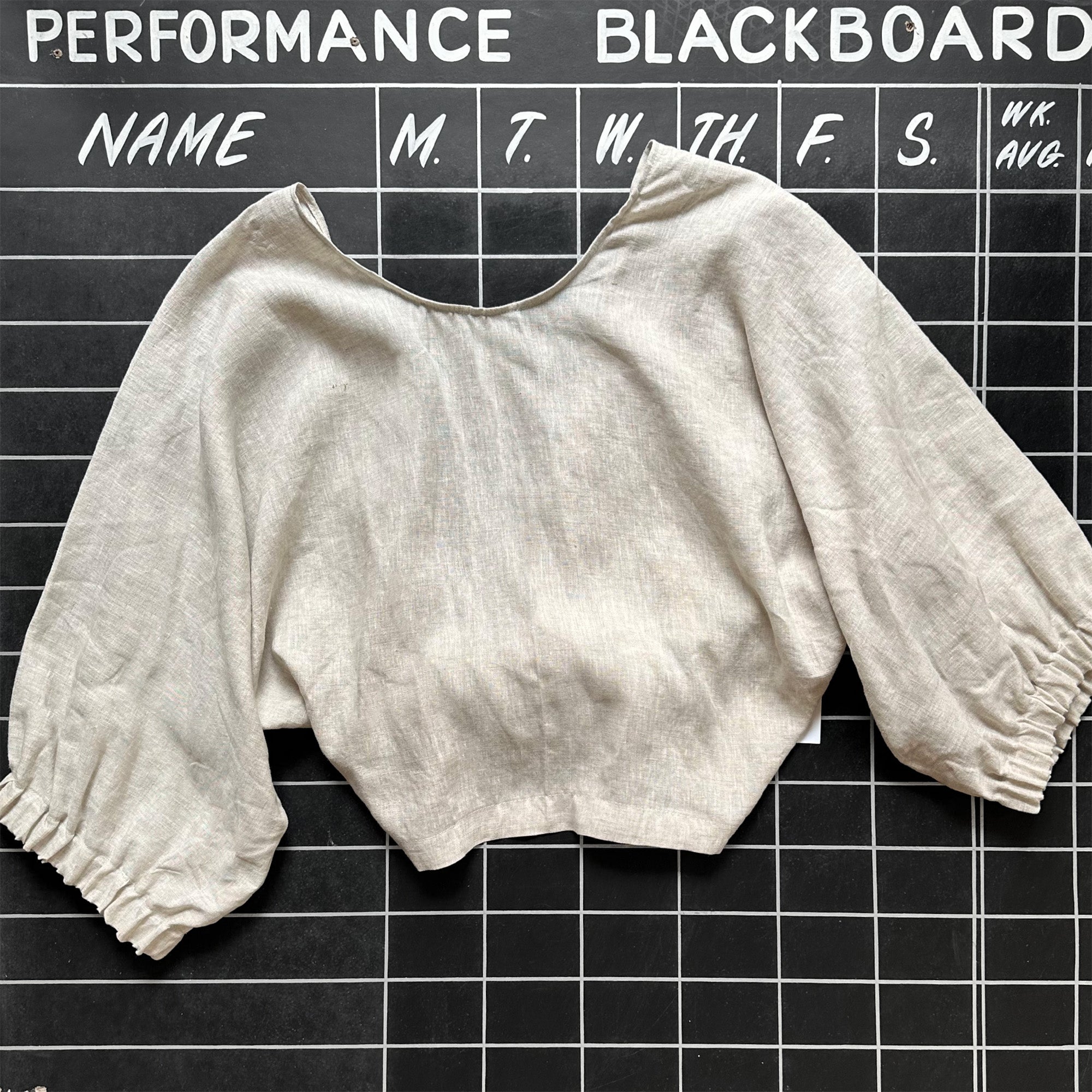 CUB Wrap Top, ecru linen