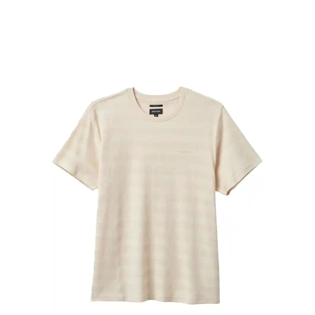 Brixton The City Jaquard Striped Tee, whitecap