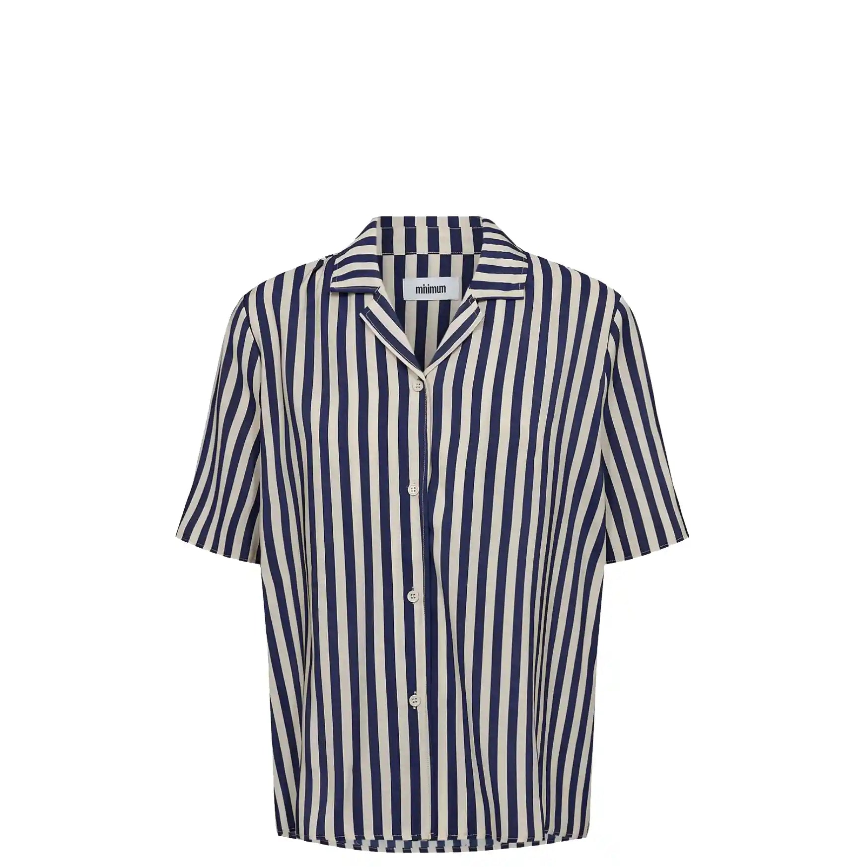 Minimum Womens Karlamarie Short Sleeved Shirt, medieval blue